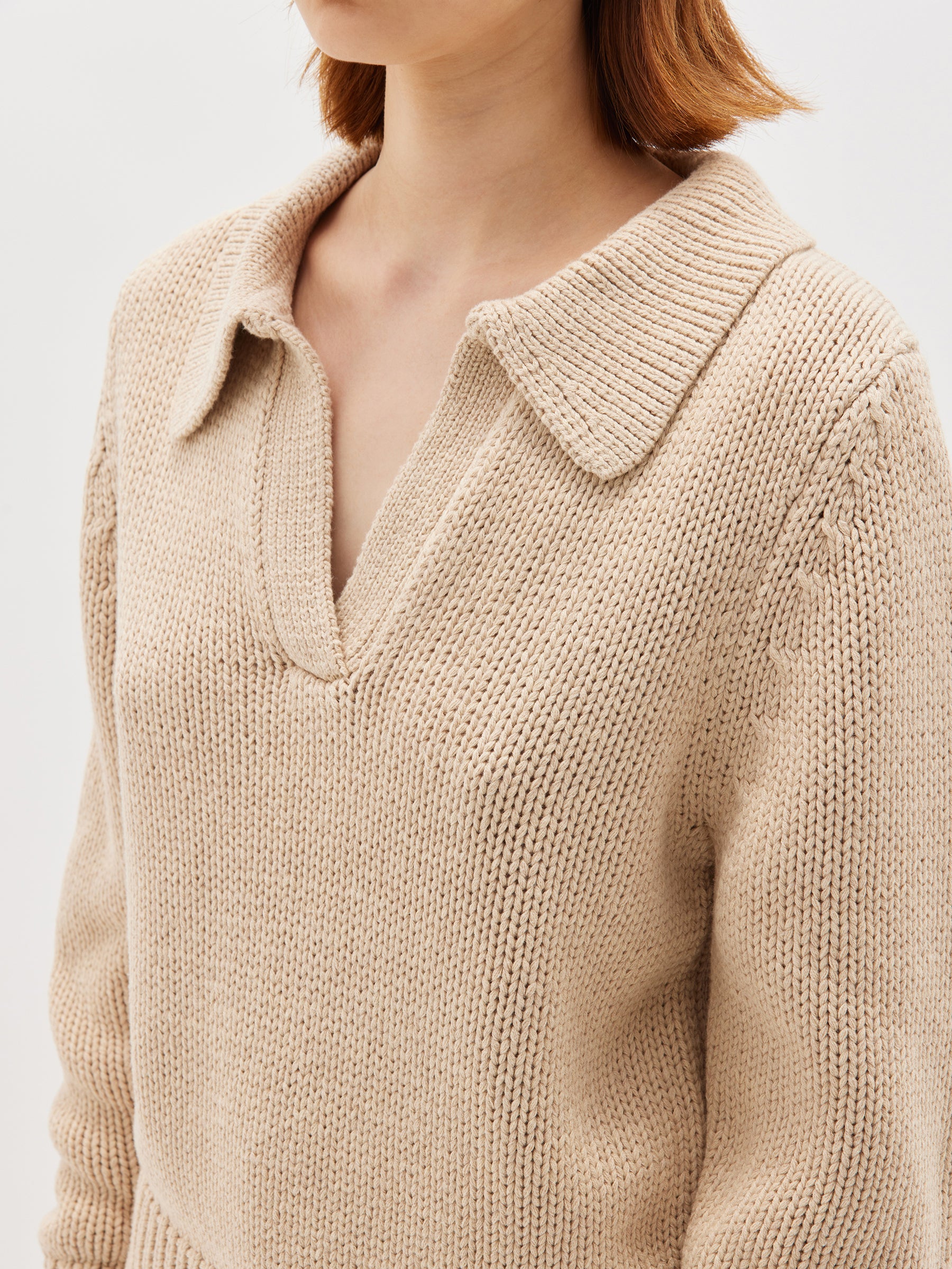 cotton merino polo knit