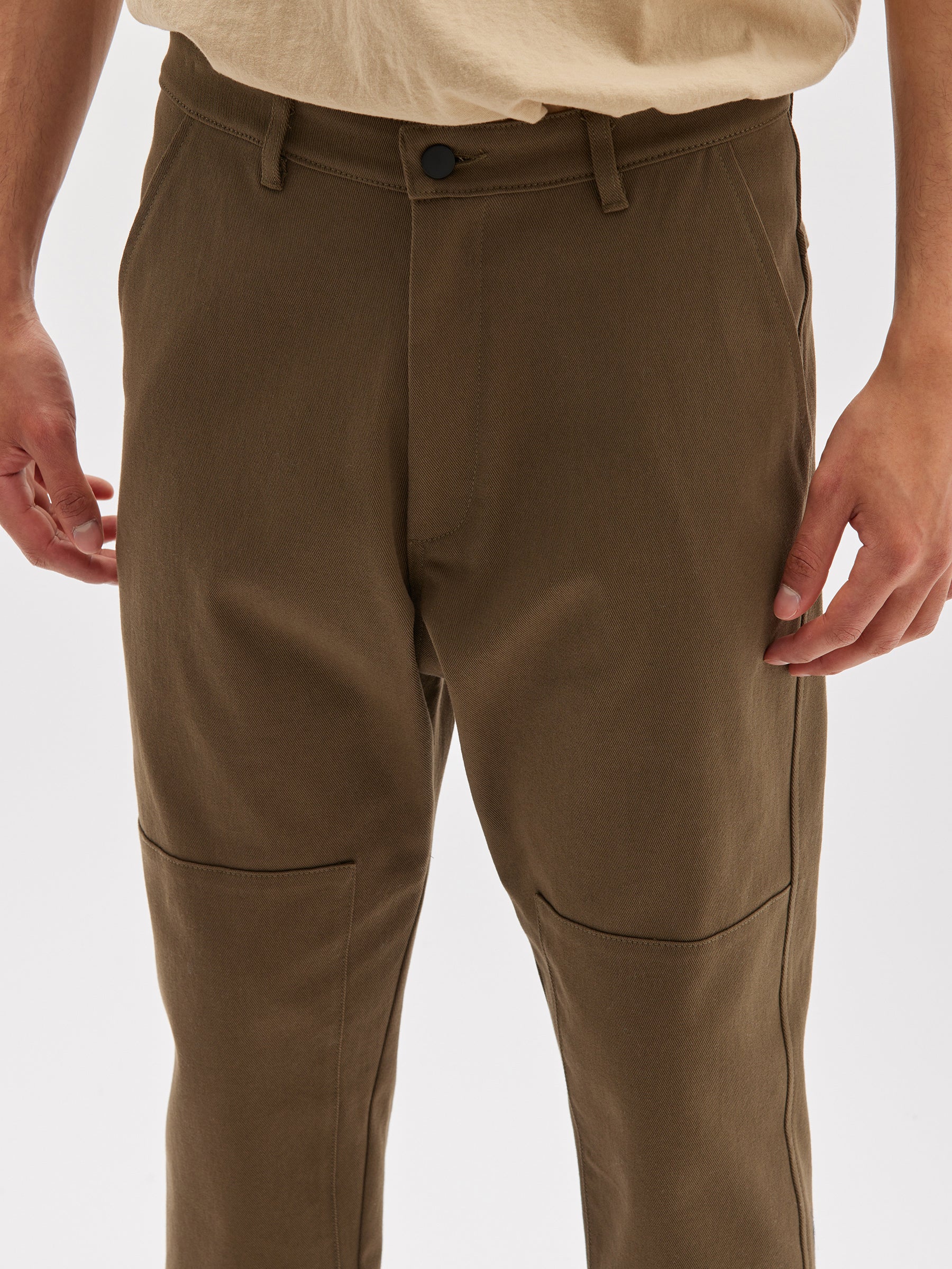 lo slung knee patch chino