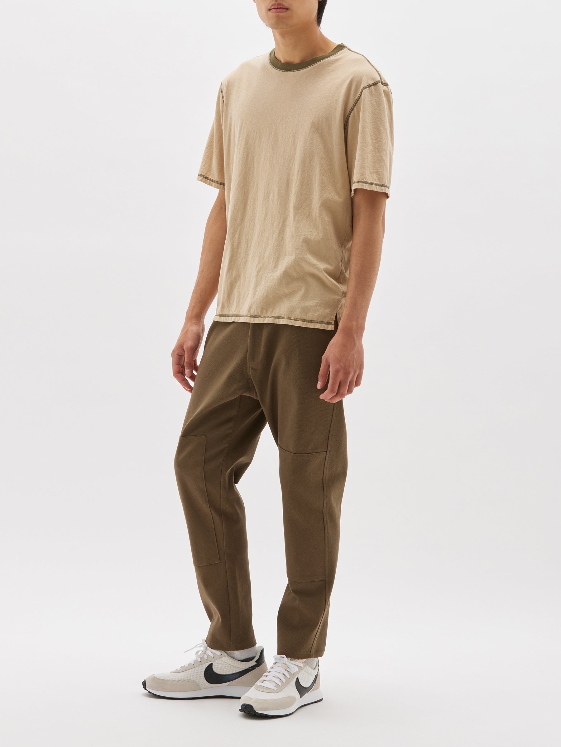 lo slung knee patch chino
