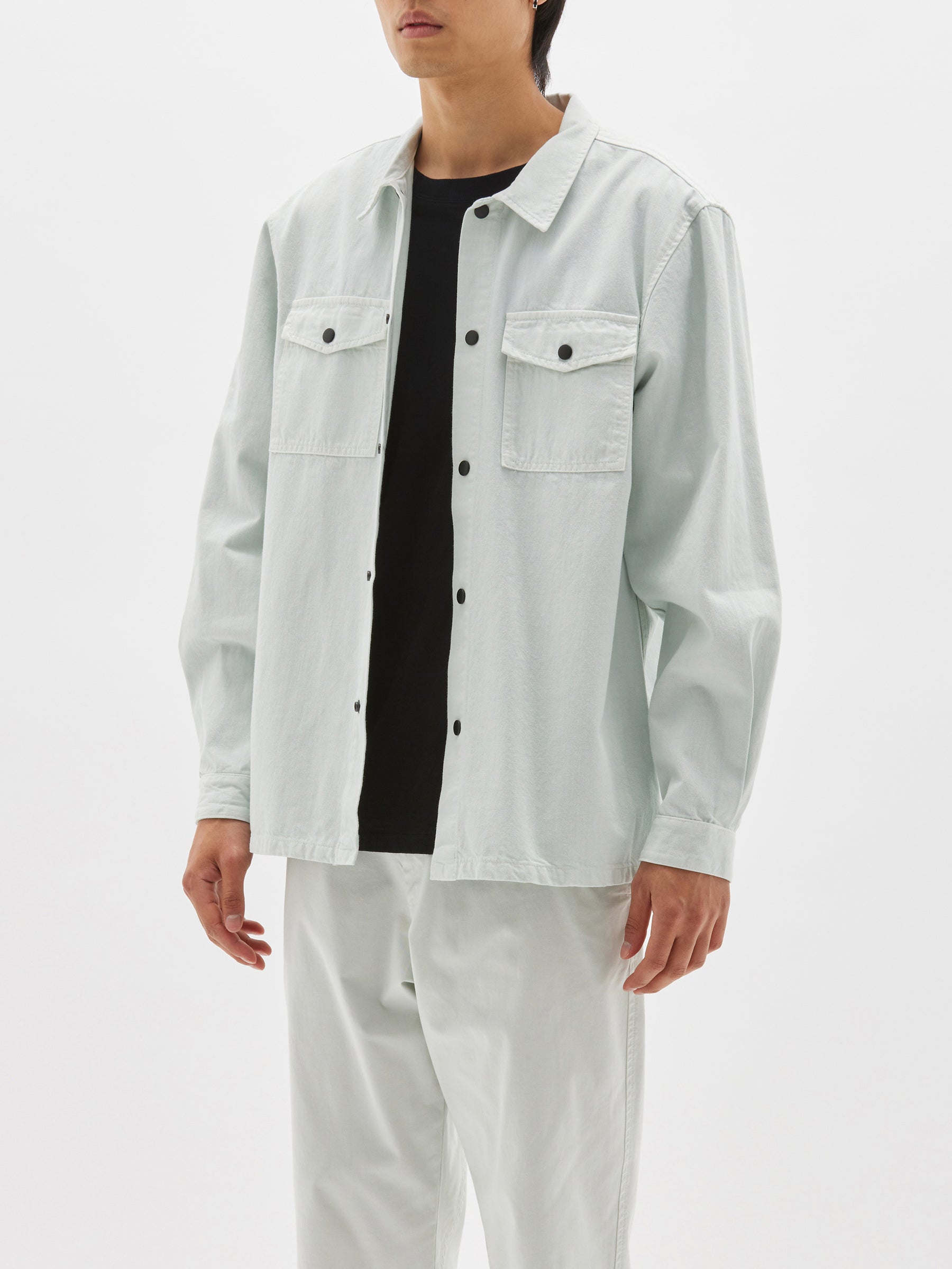 washed denim overshirt