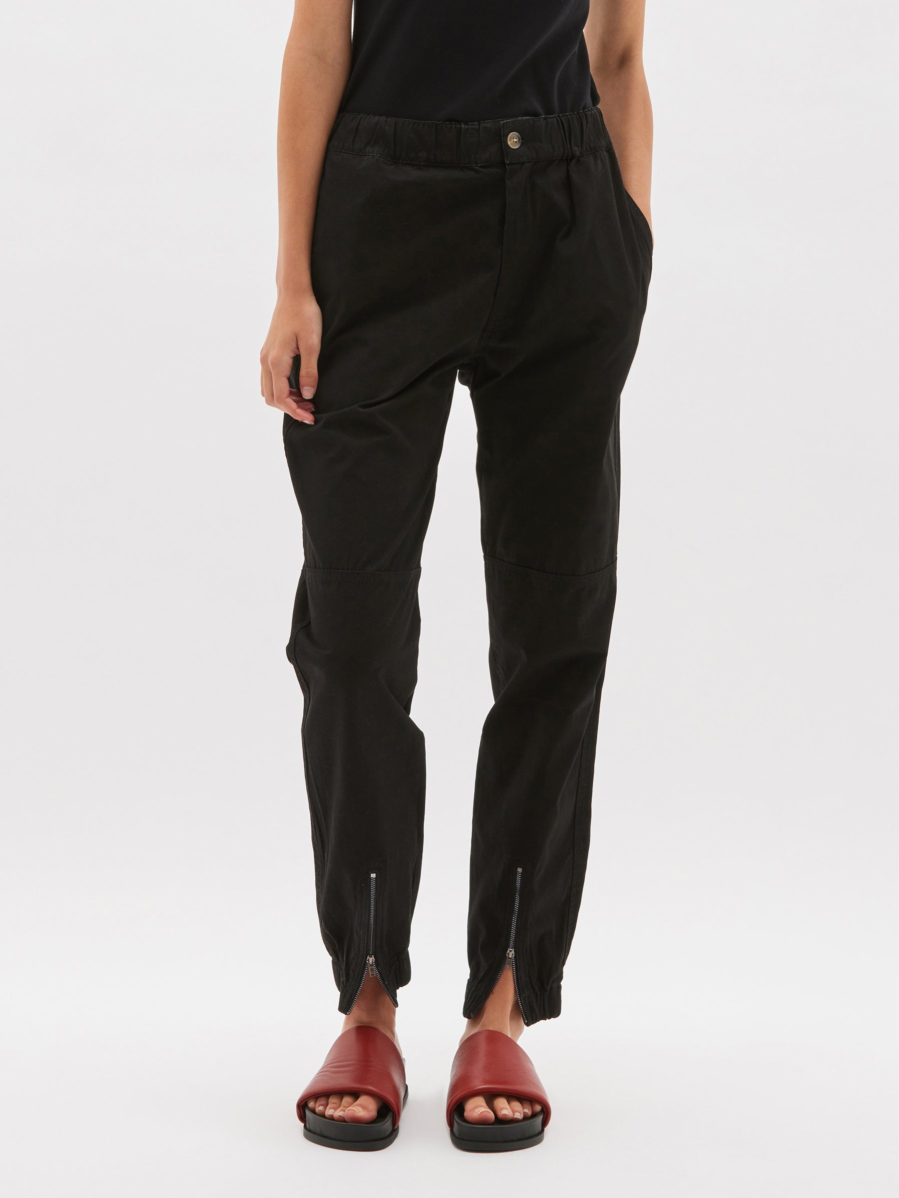 zip detail track pant