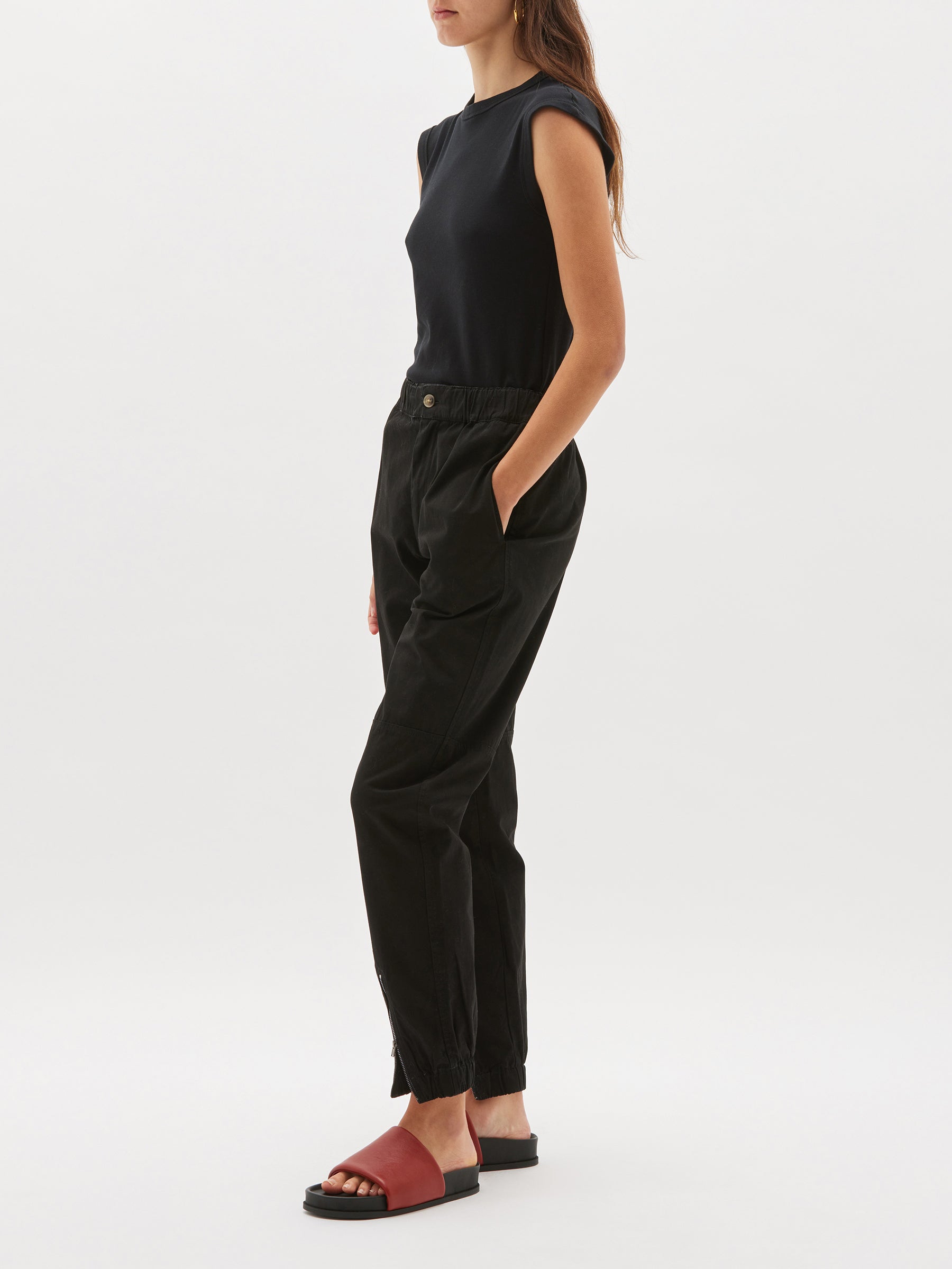 zip detail track pant