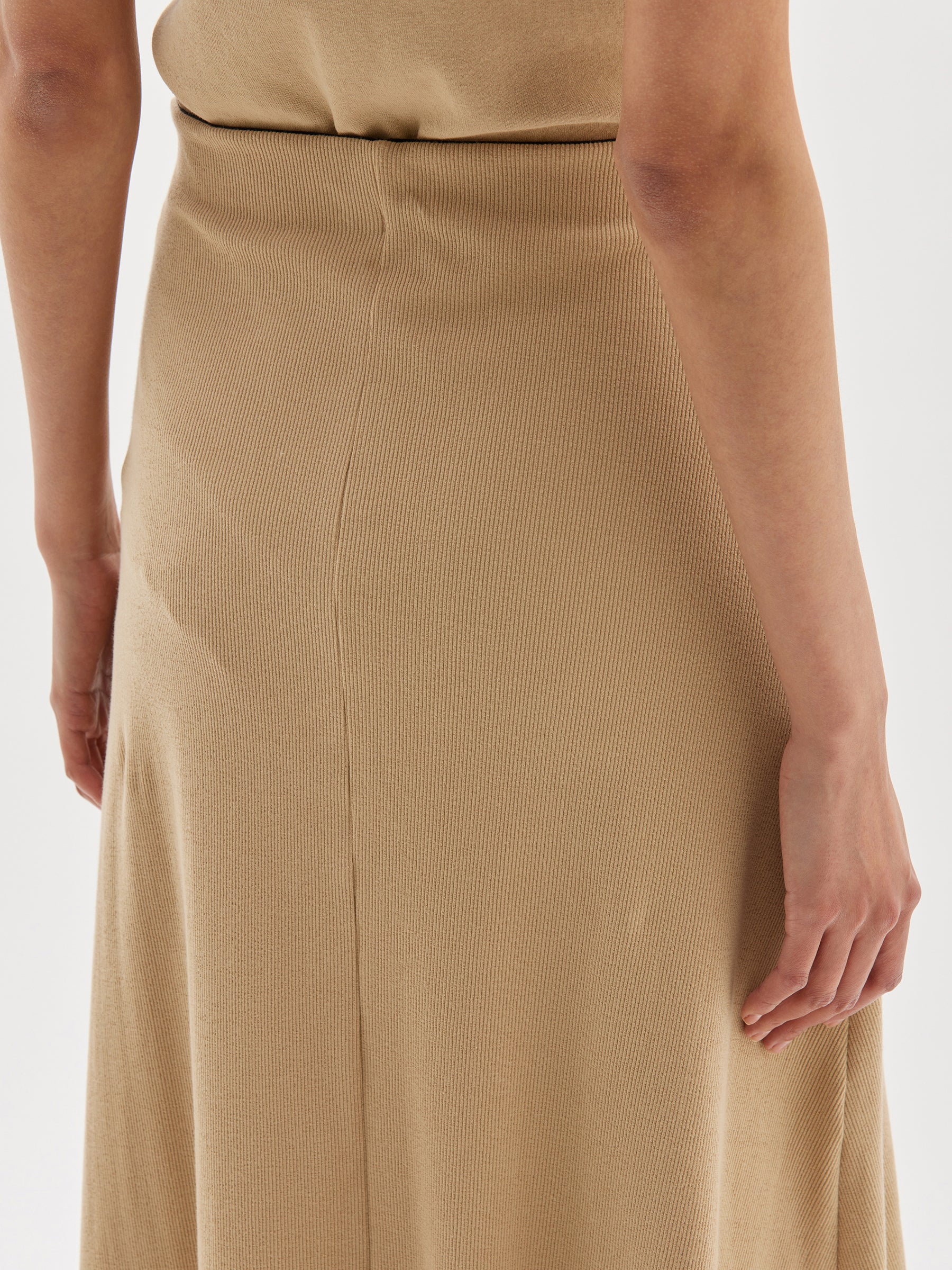 mini rib draped skirt