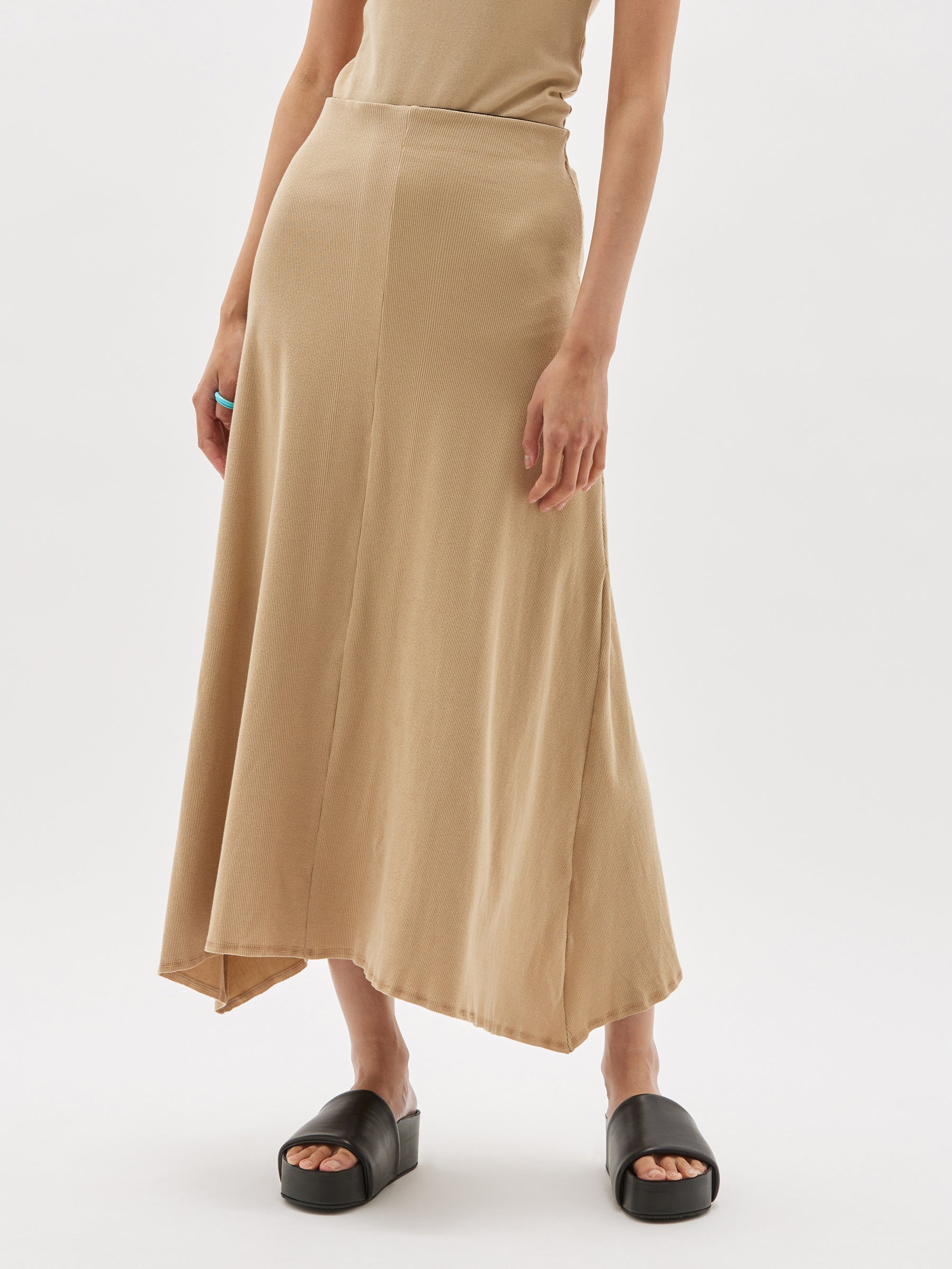 mini rib draped skirt