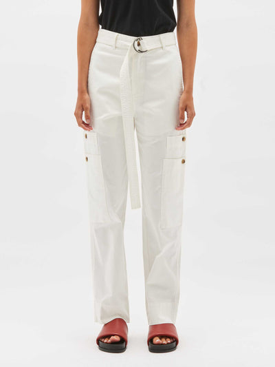 belted cotton slouch pant