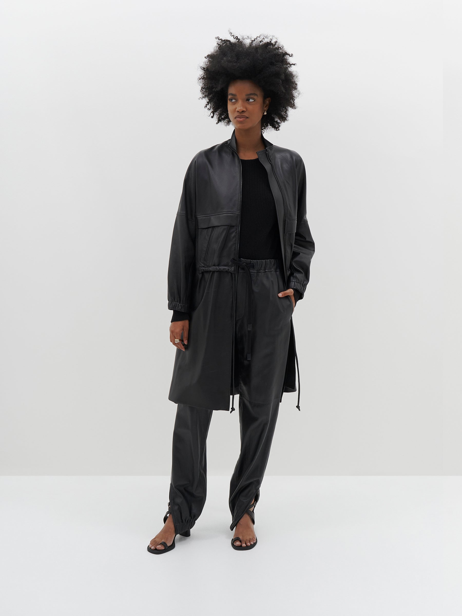leather track pant