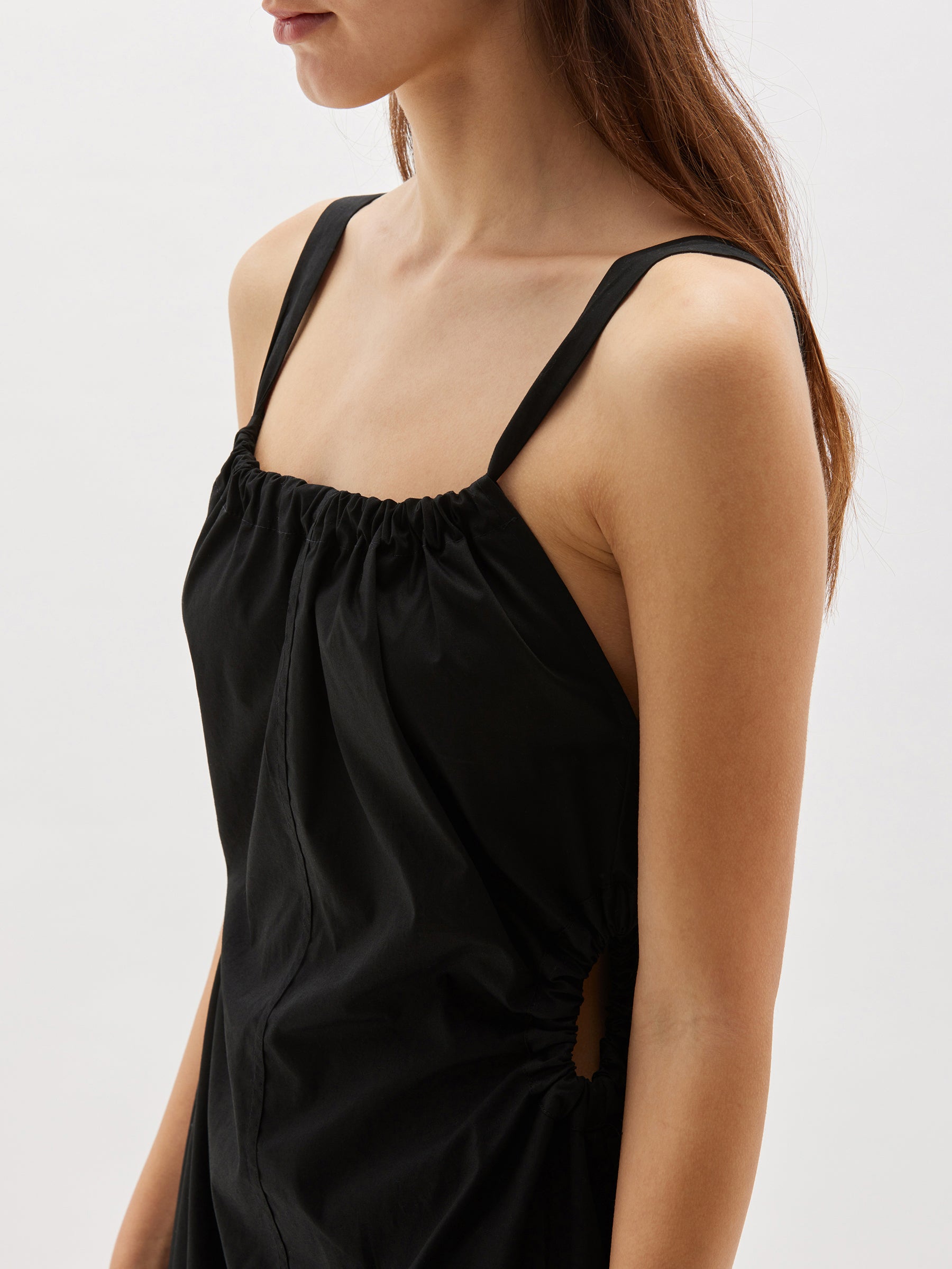 gather detail poplin dress