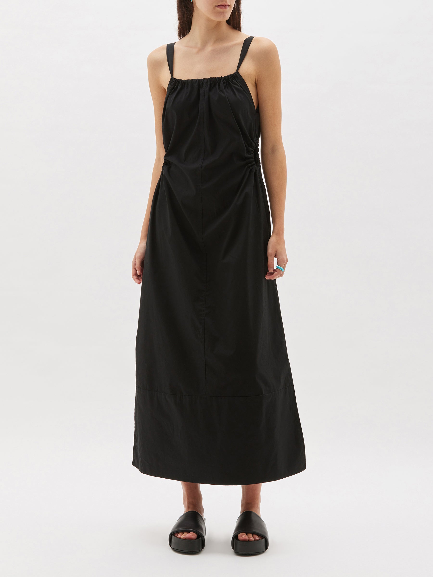 gather detail poplin dress