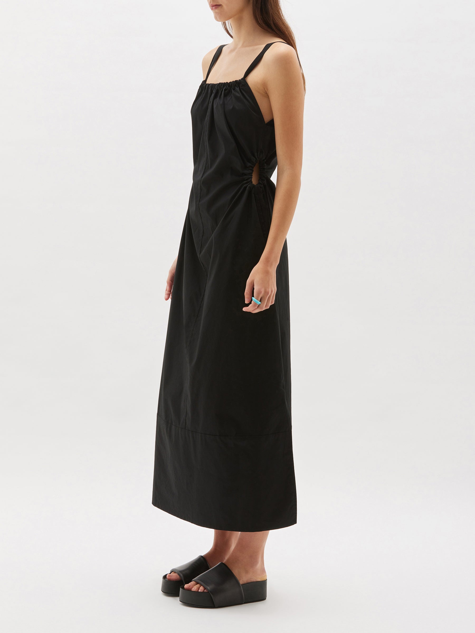 gather detail poplin dress