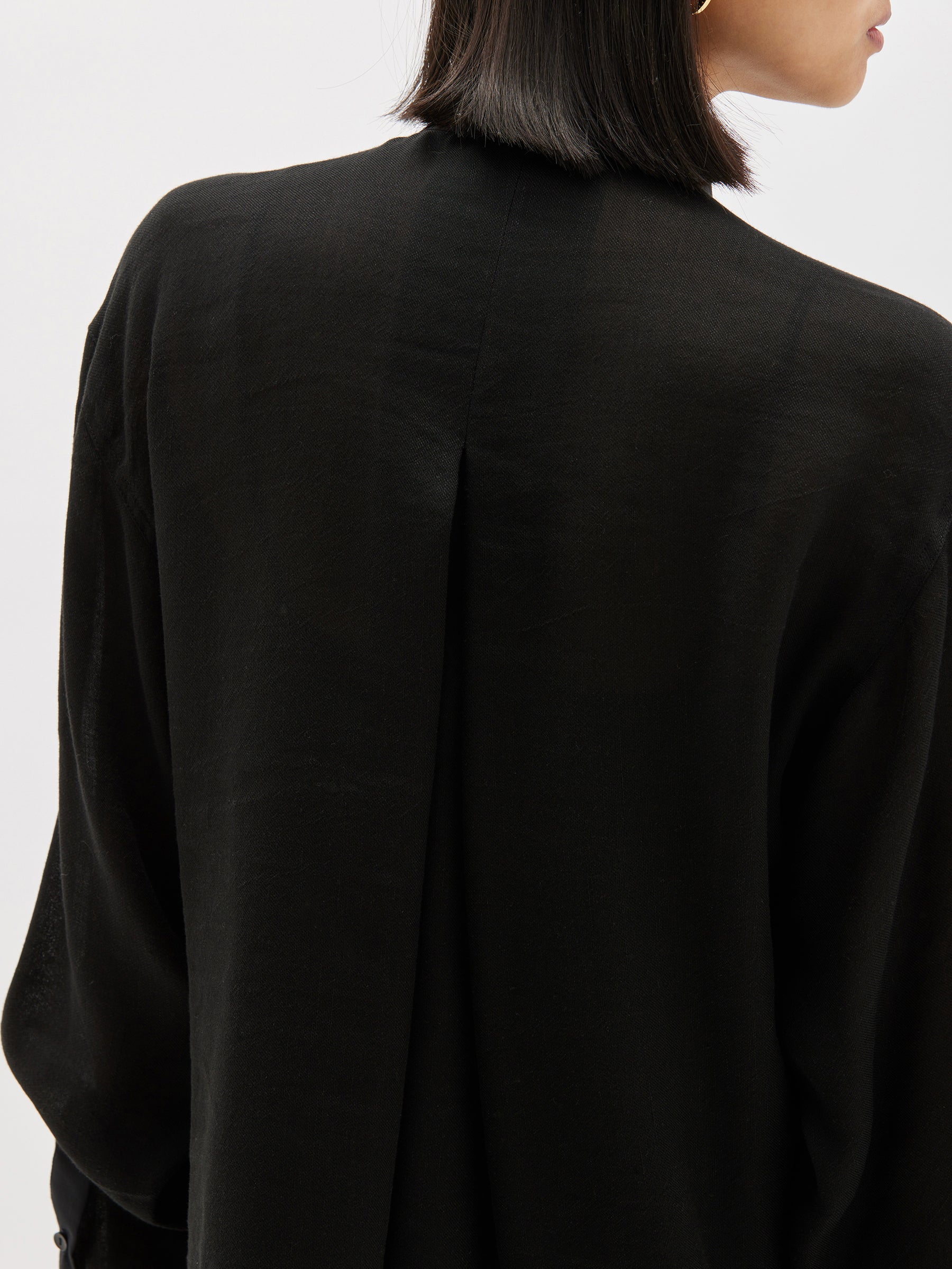 tencel linen gauze pocket shirt