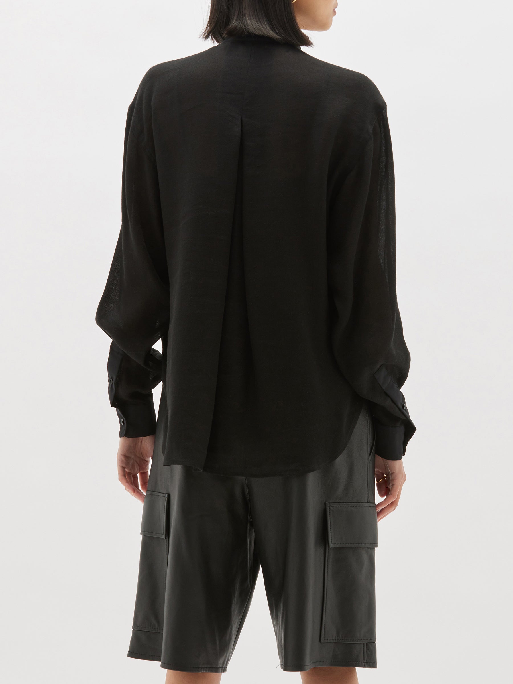 tencel linen gauze pocket shirt