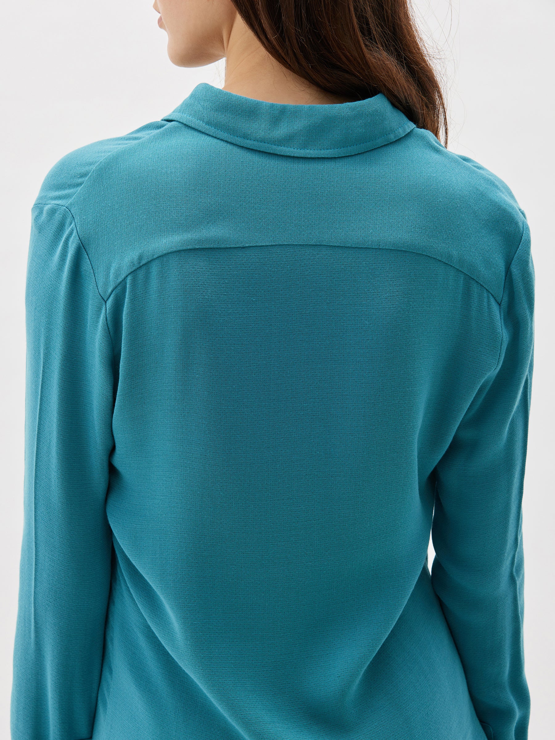 viscose crepe zip detail shirt