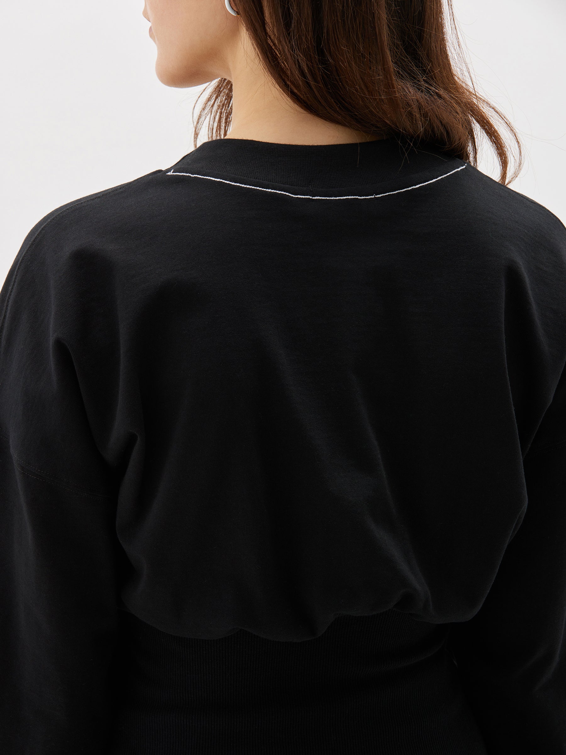 rib insert double jersey sweat