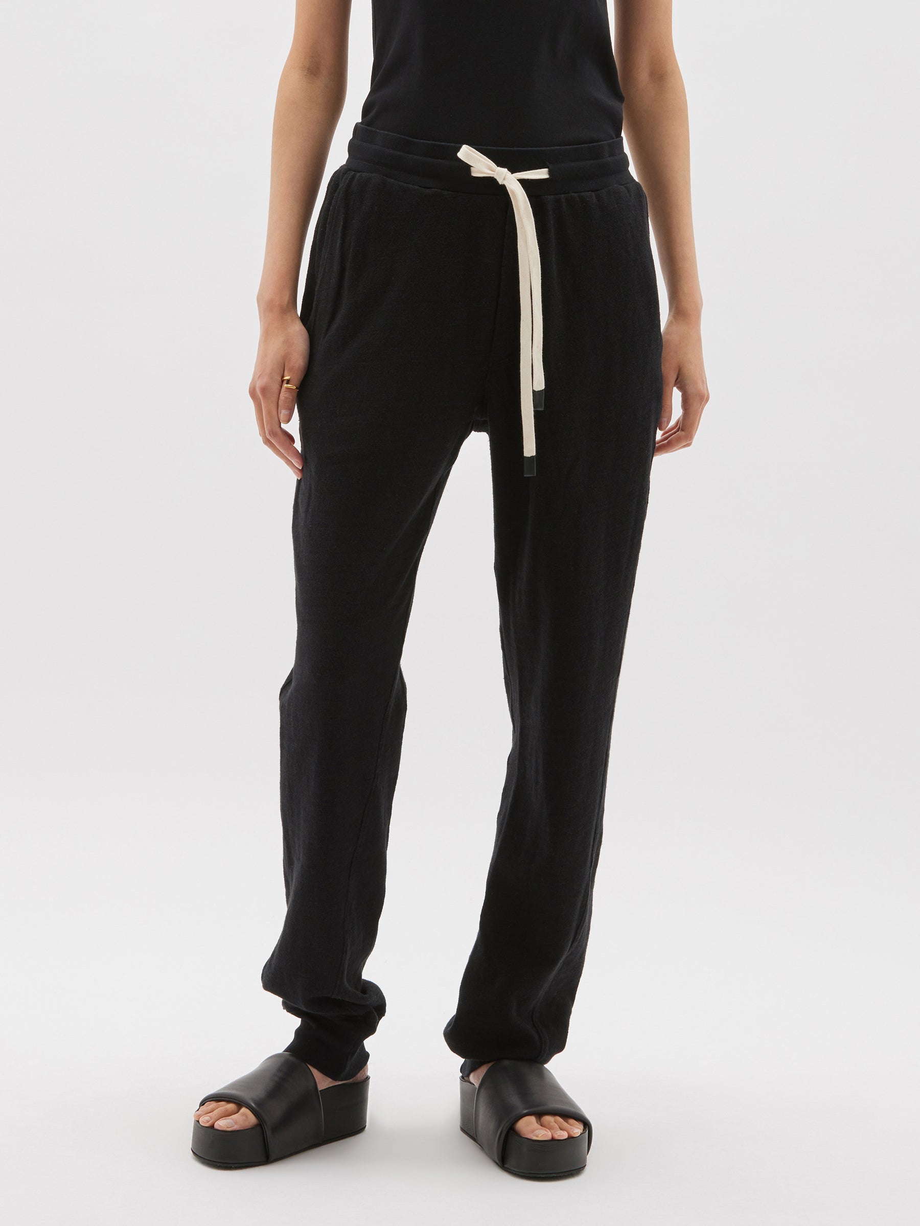 slub rib athletic track pant