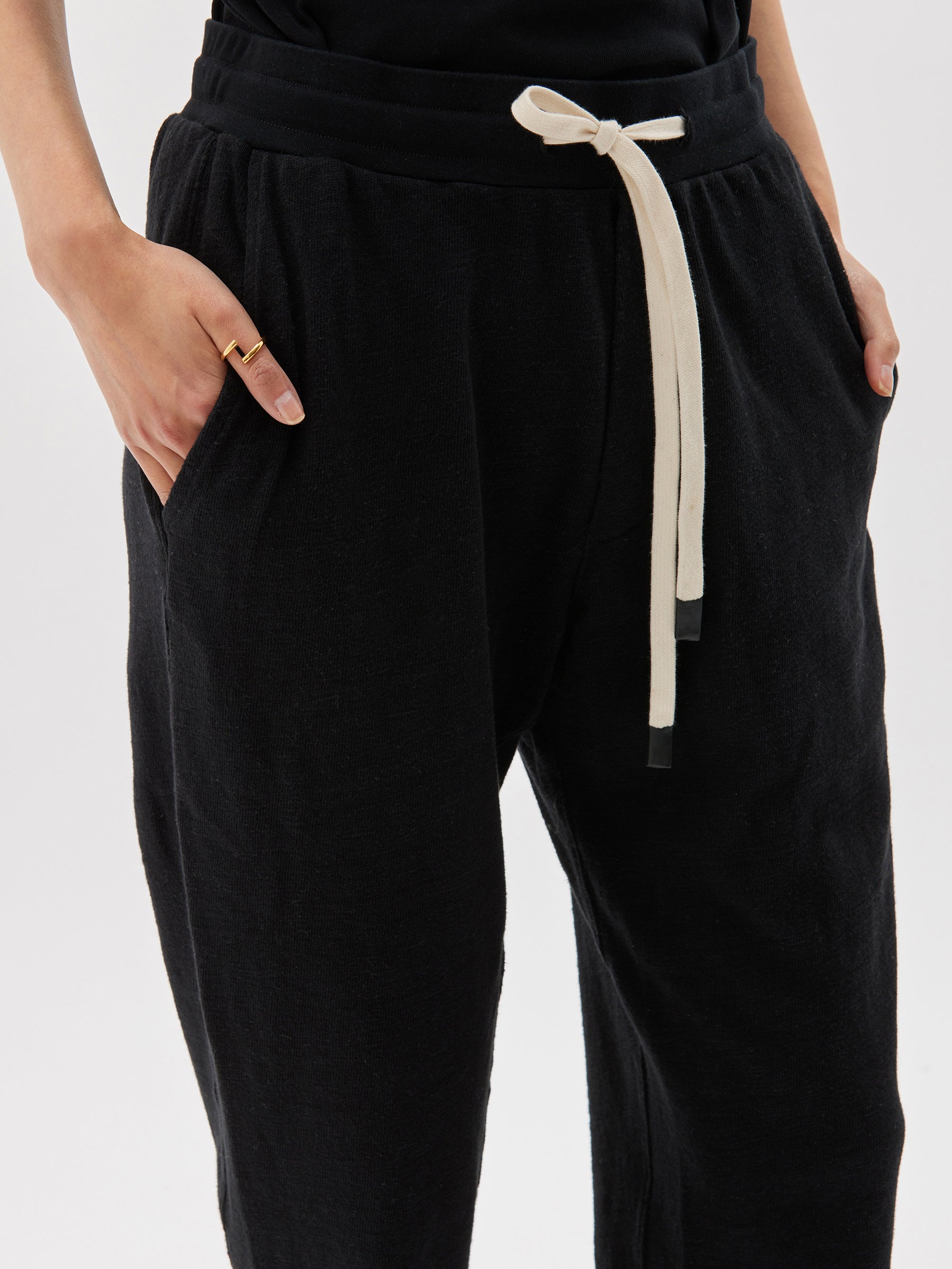slub rib athletic track pant