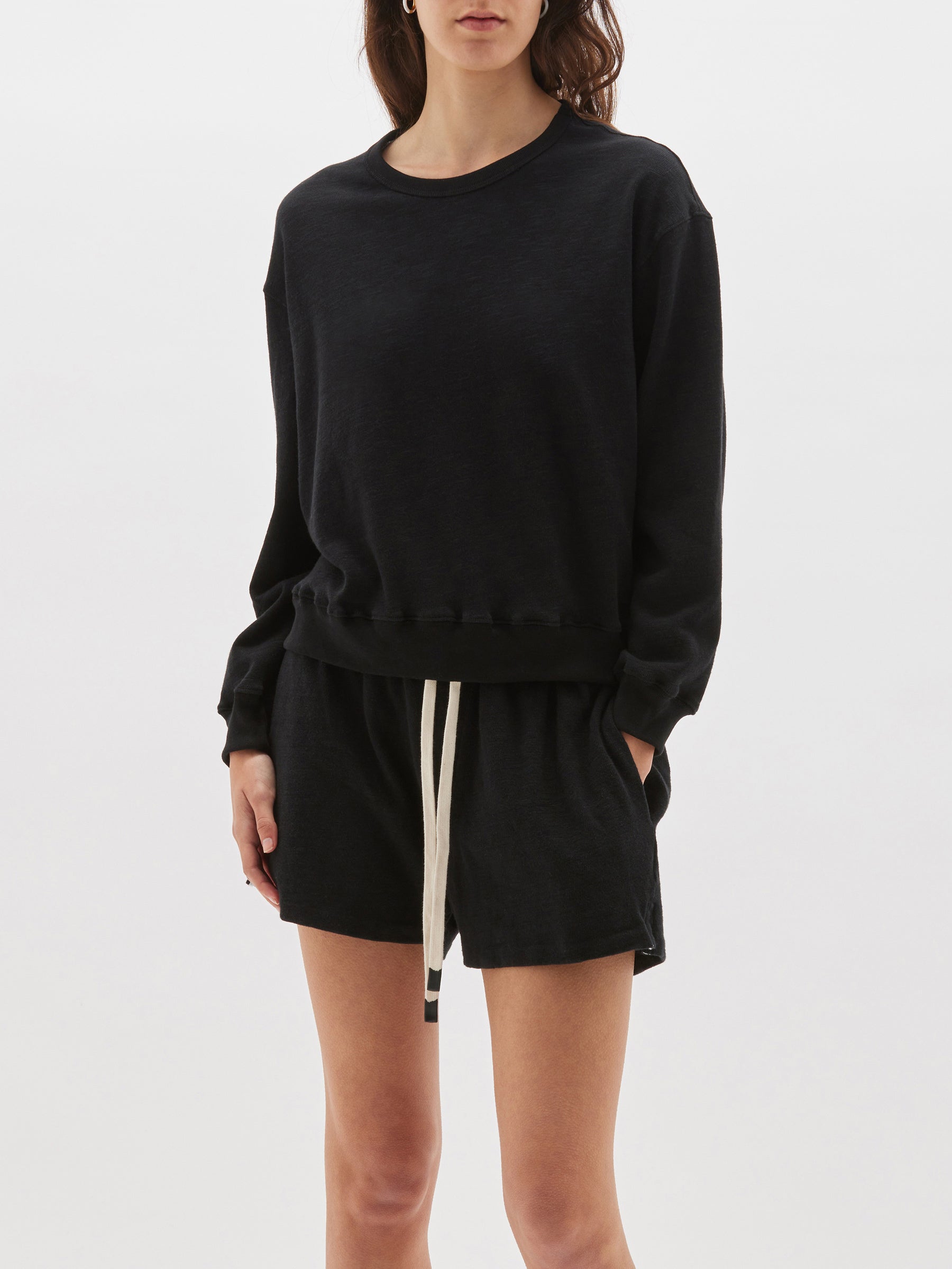 womens regular slub rib sweat