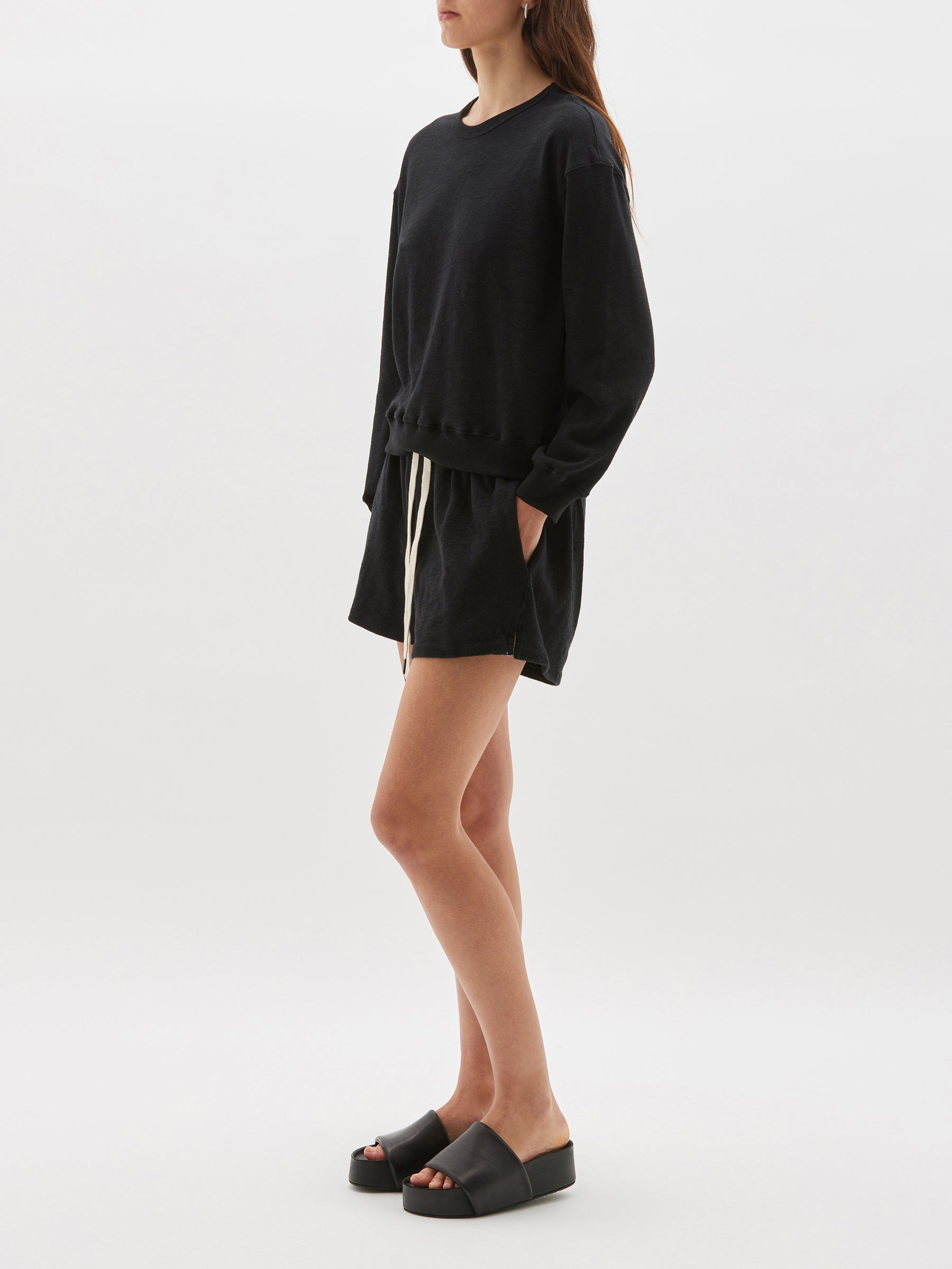 womens regular slub rib sweat