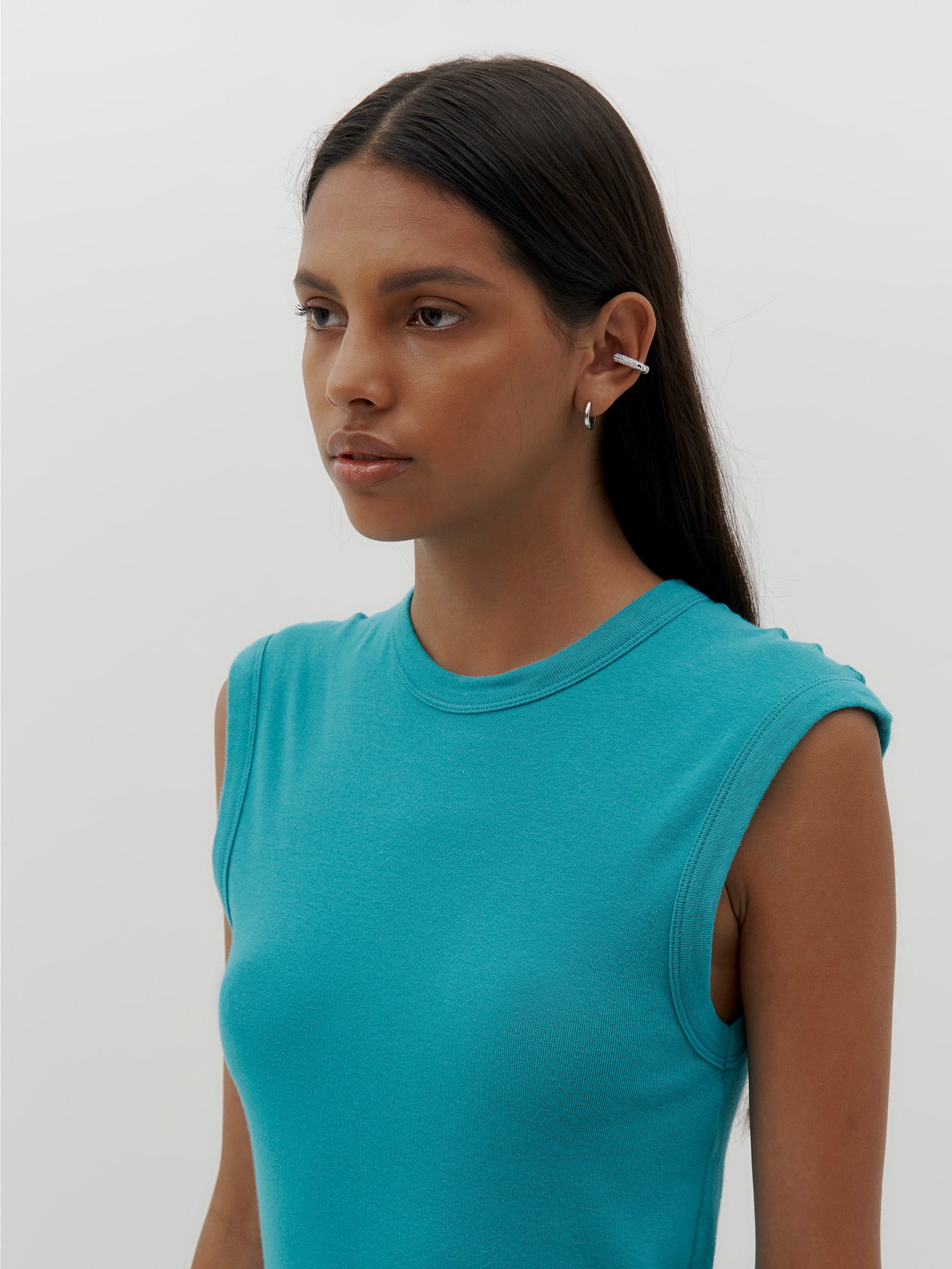 slim superfine rib muscle tank