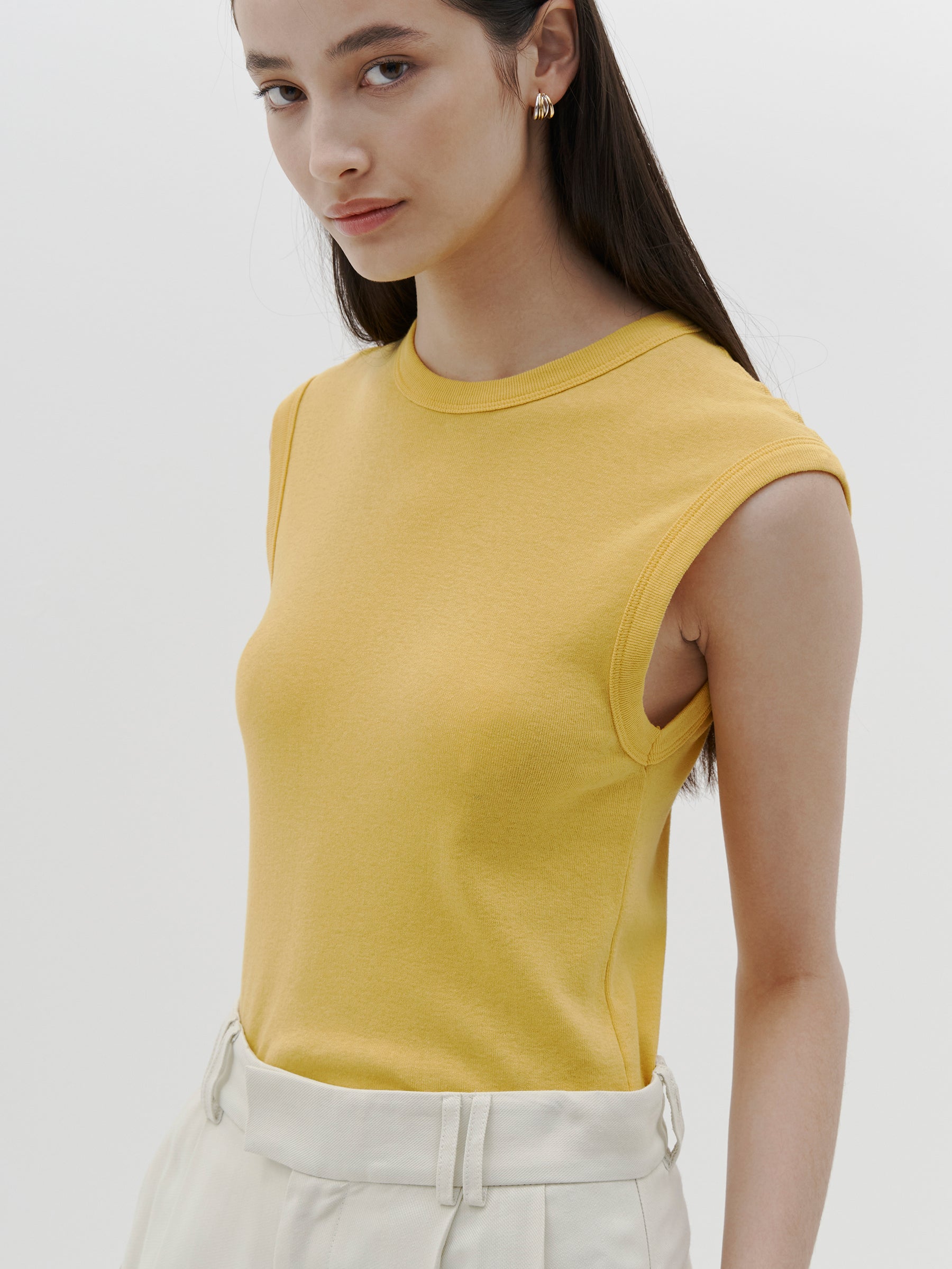 slim superfine rib muscle tank