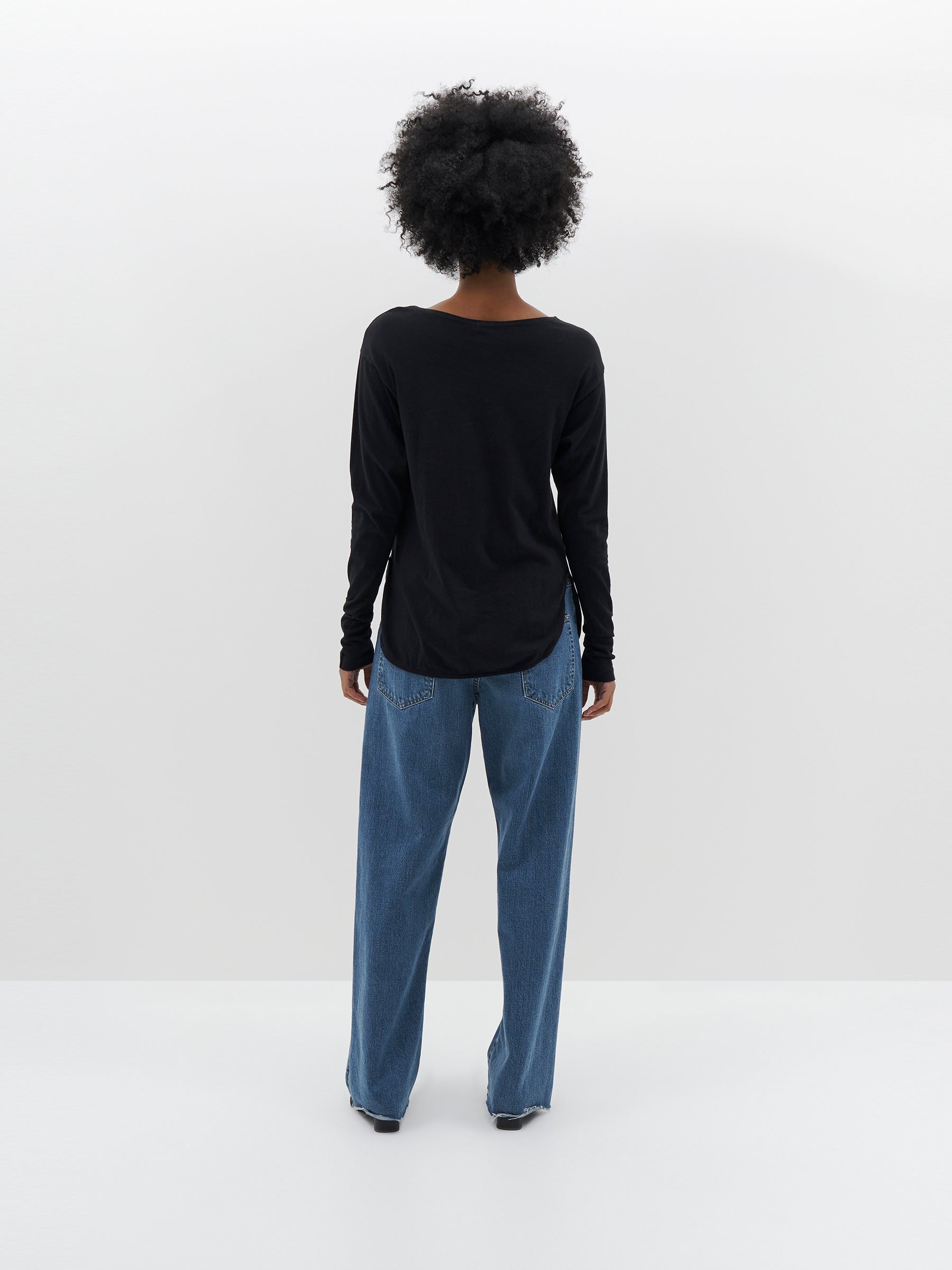 coverstitch detail long sleeve t.shirt