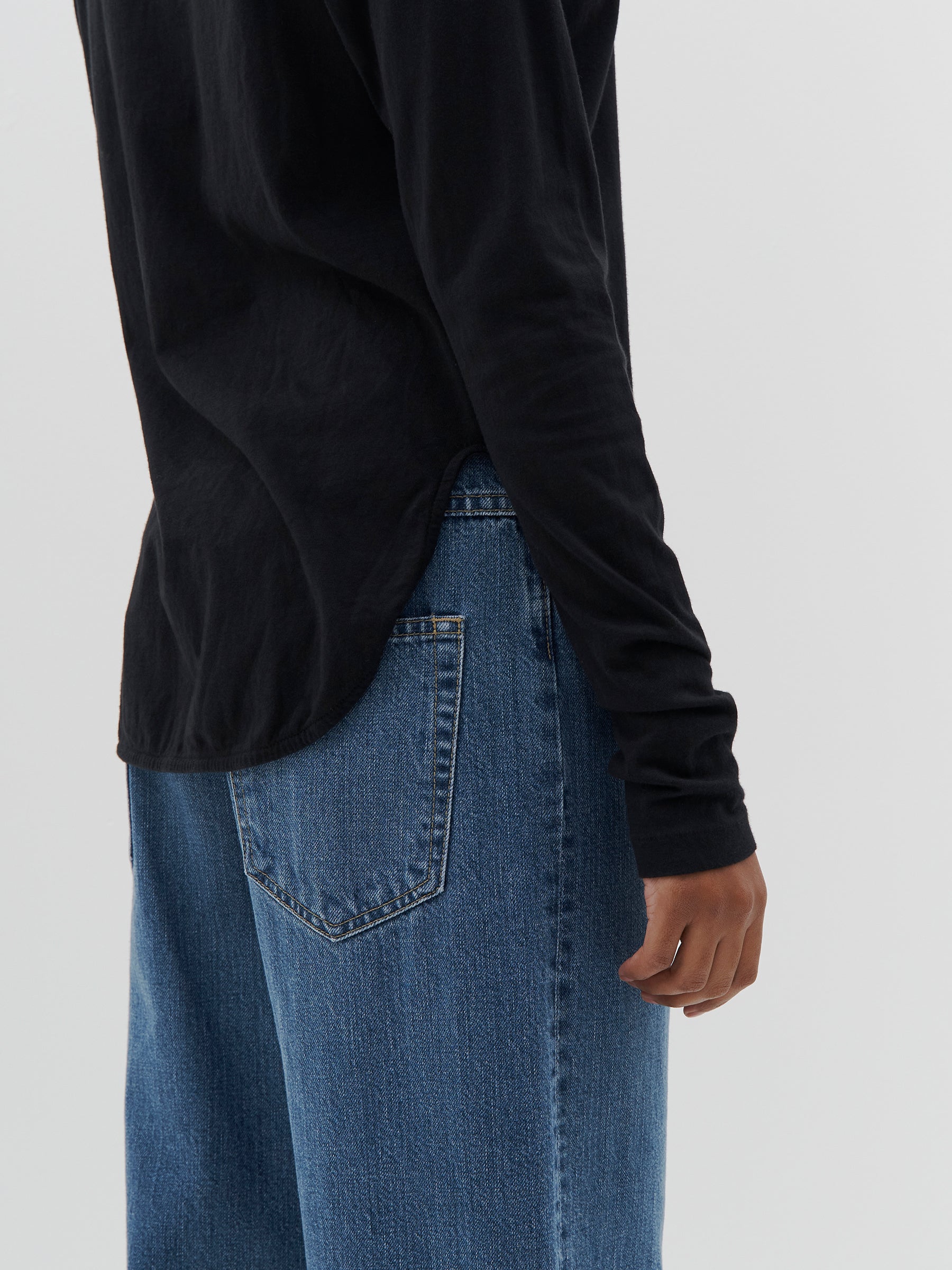 coverstitch detail long sleeve t.shirt