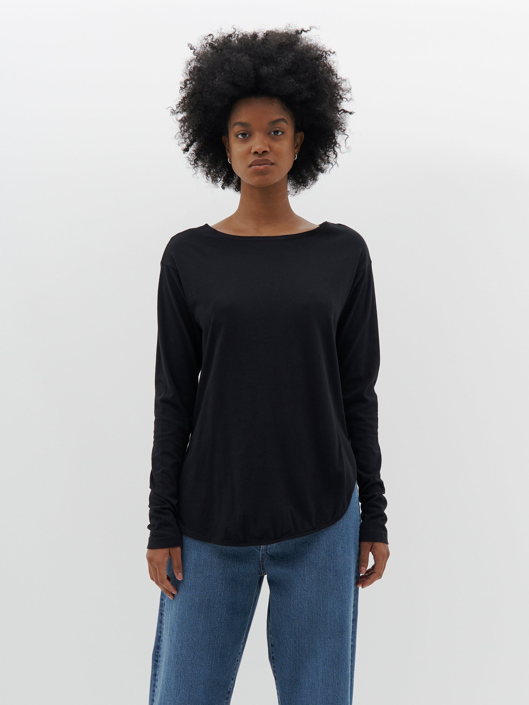 coverstitch detail long sleeve t.shirt