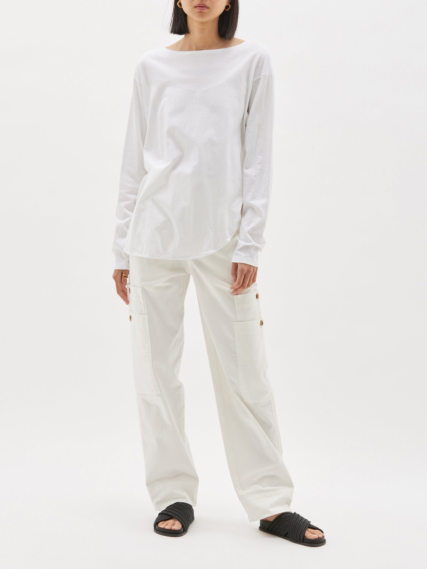 coverstitch detail long sleeve t.shirt