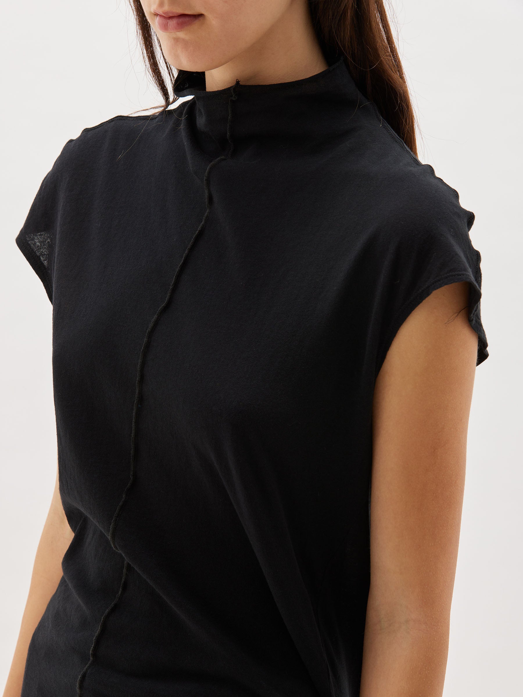 slim raised neck tank