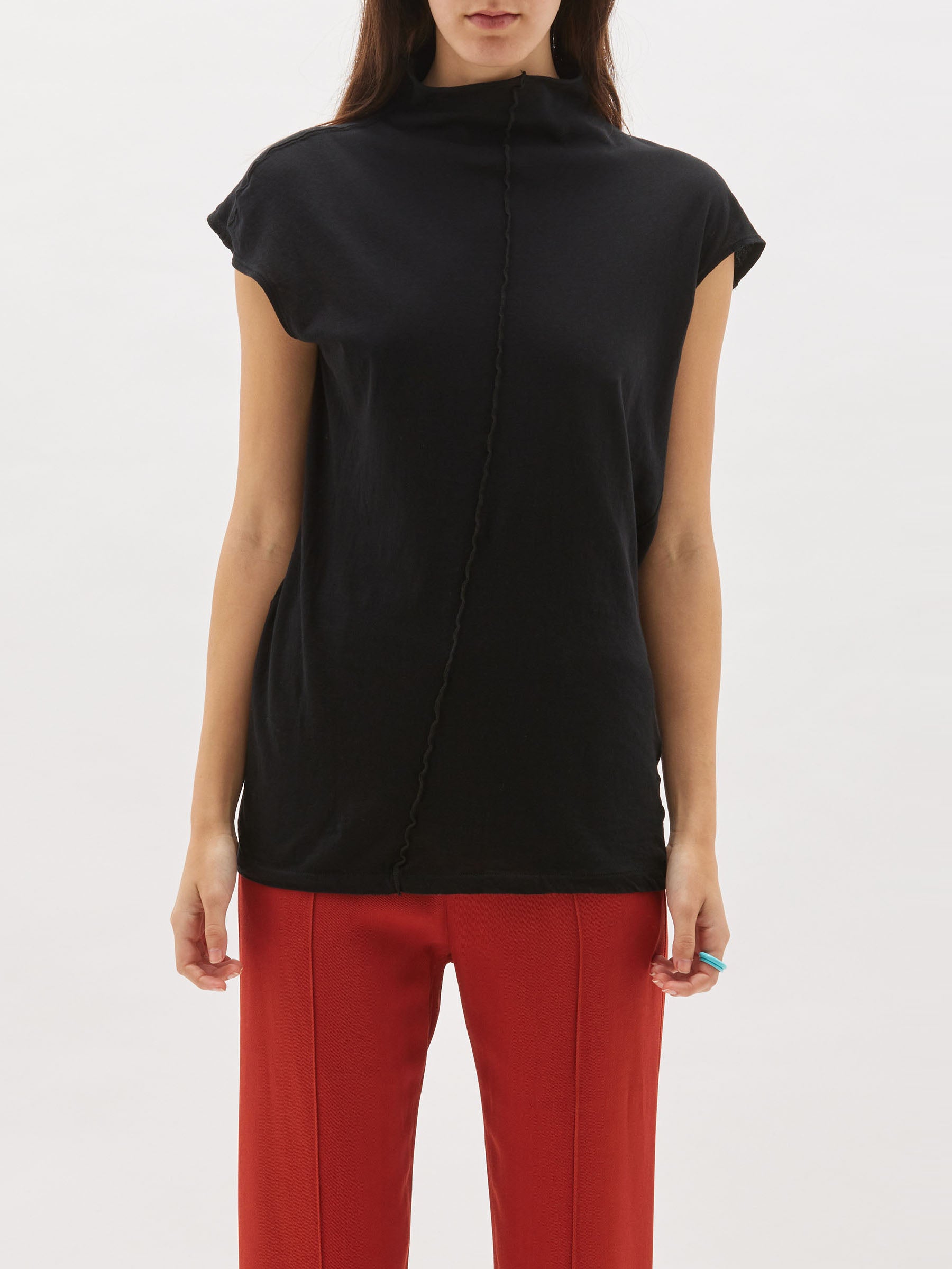 slim raised neck tank