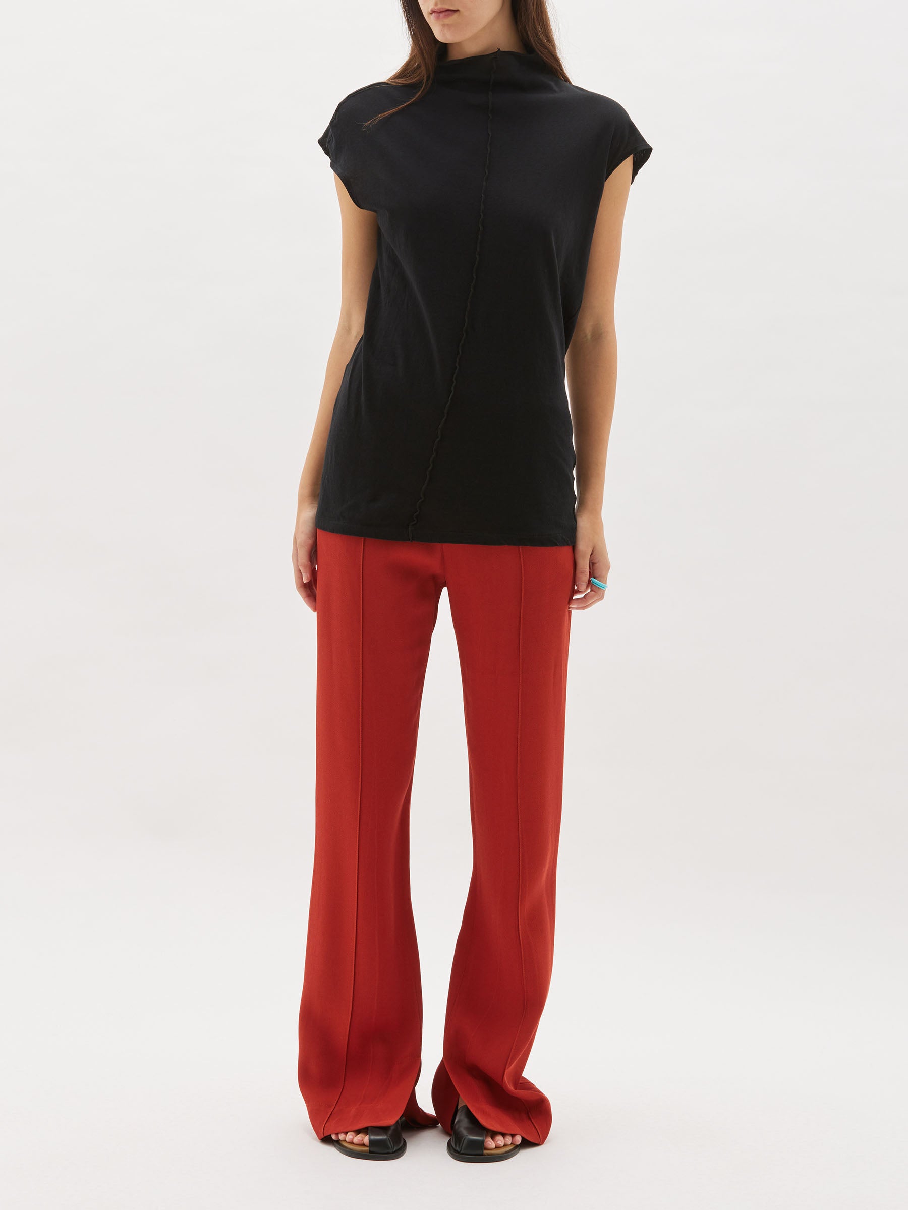 slim raised neck tank