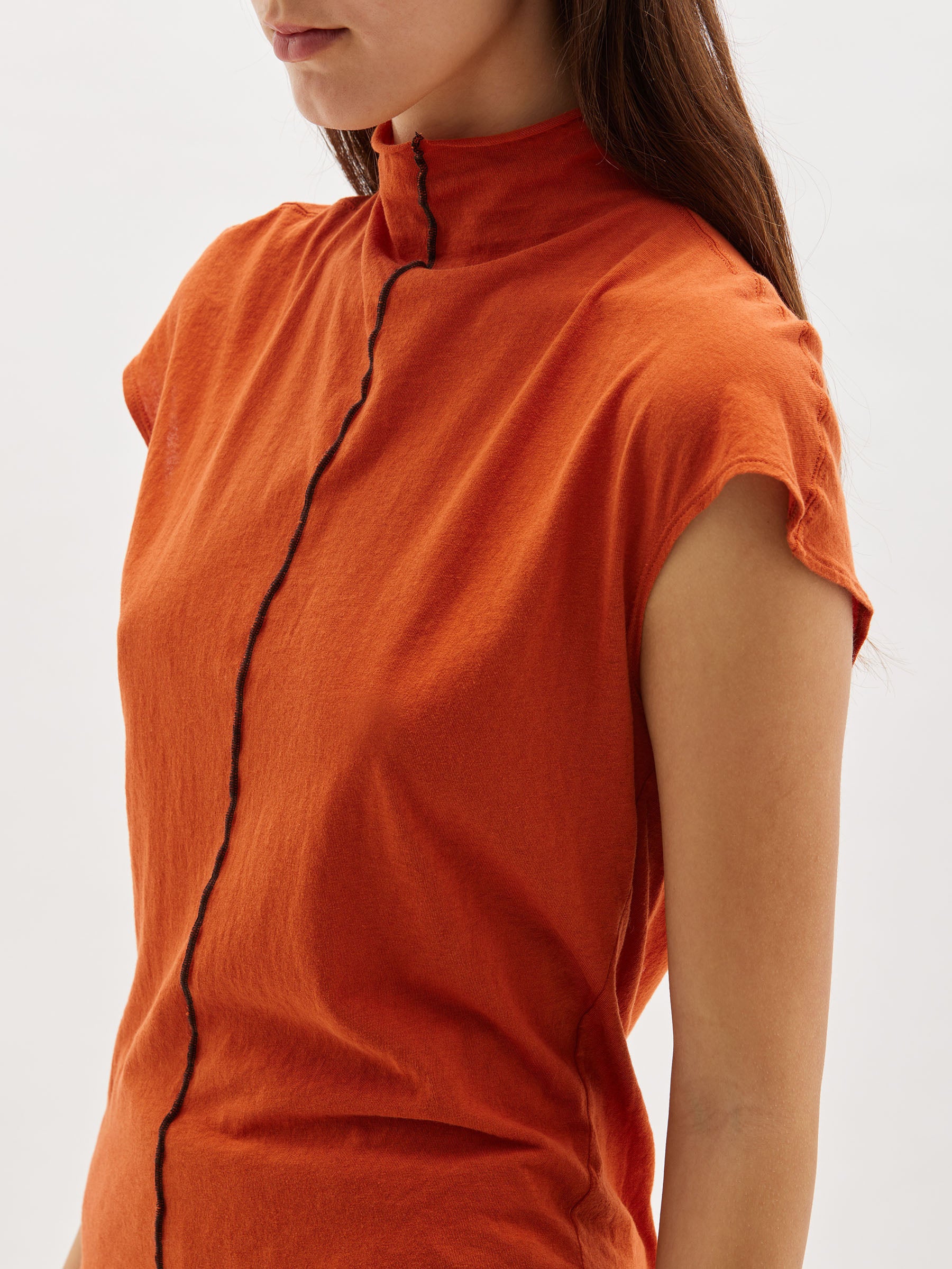 slim raised neck tank