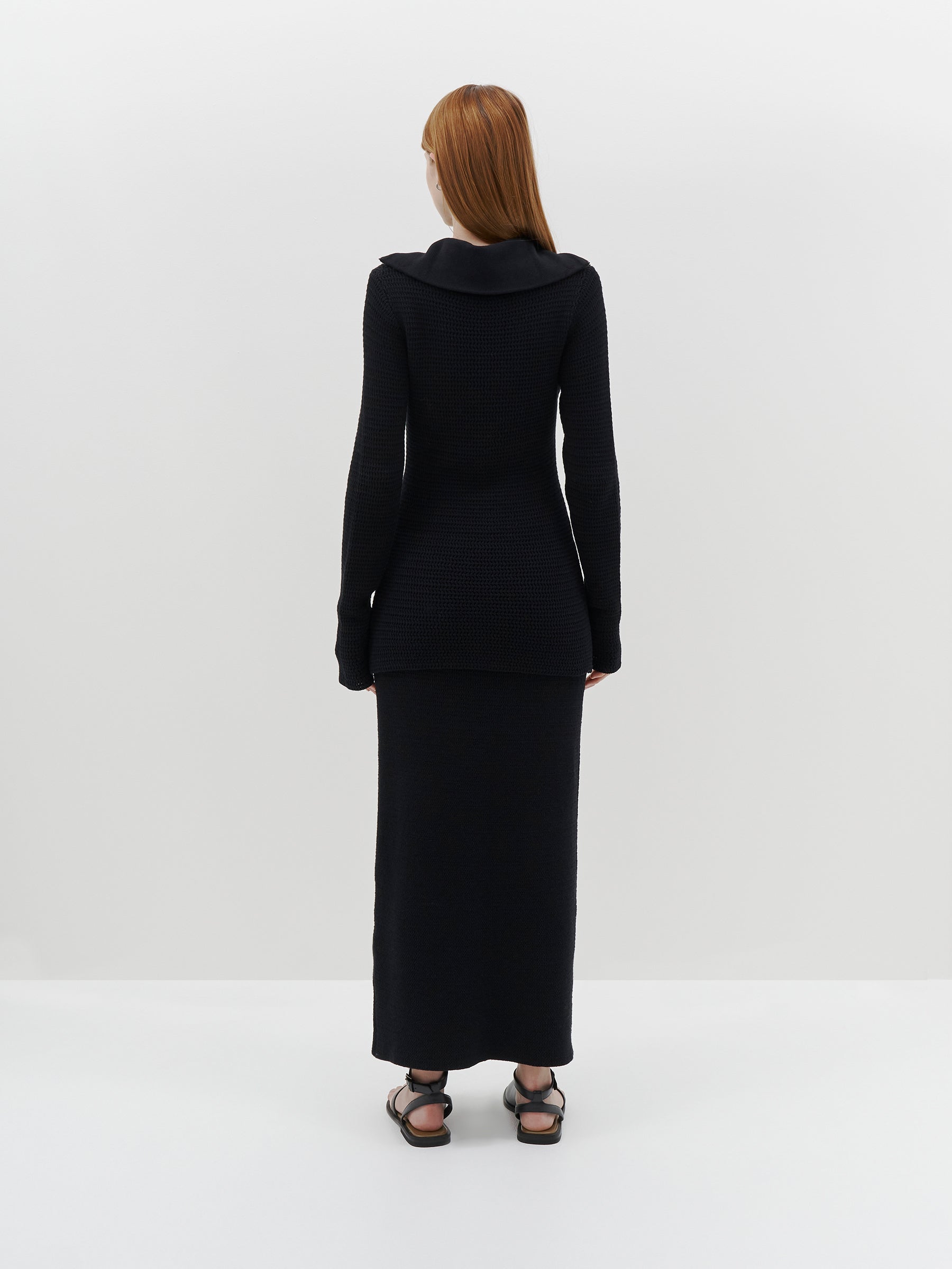 collared tubular knit