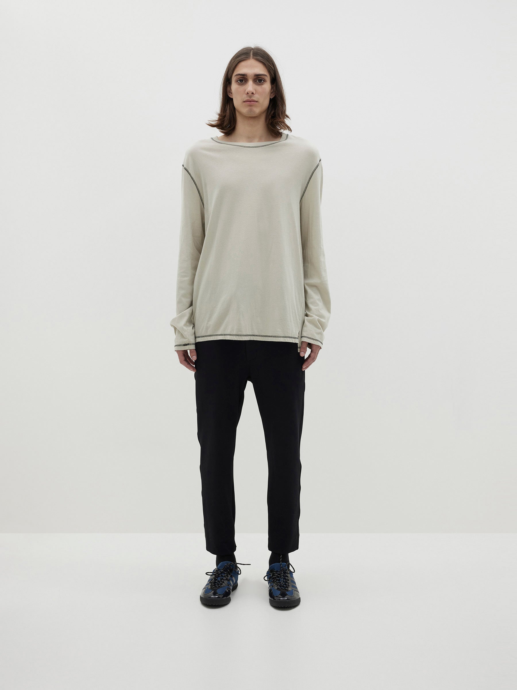 slouch coverstitch long sleeve t.shirt