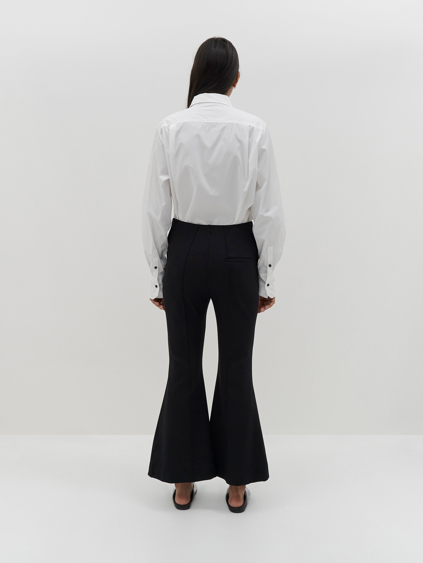 stretch ottoman flare hem pant