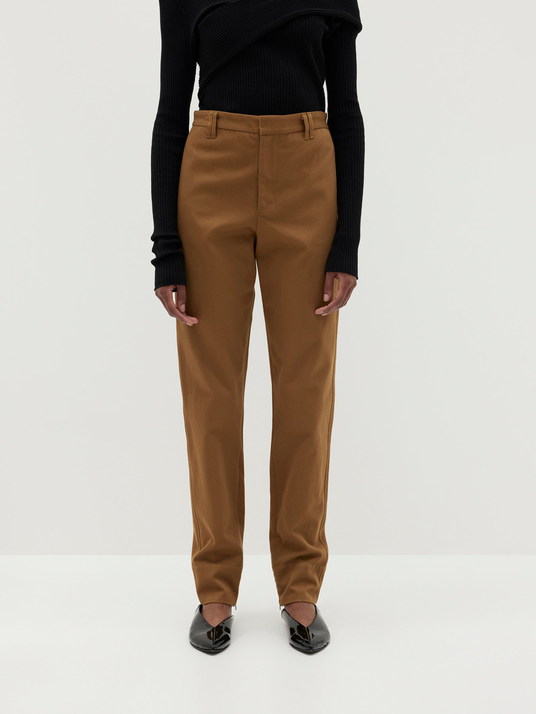 gabardine straight leg pant