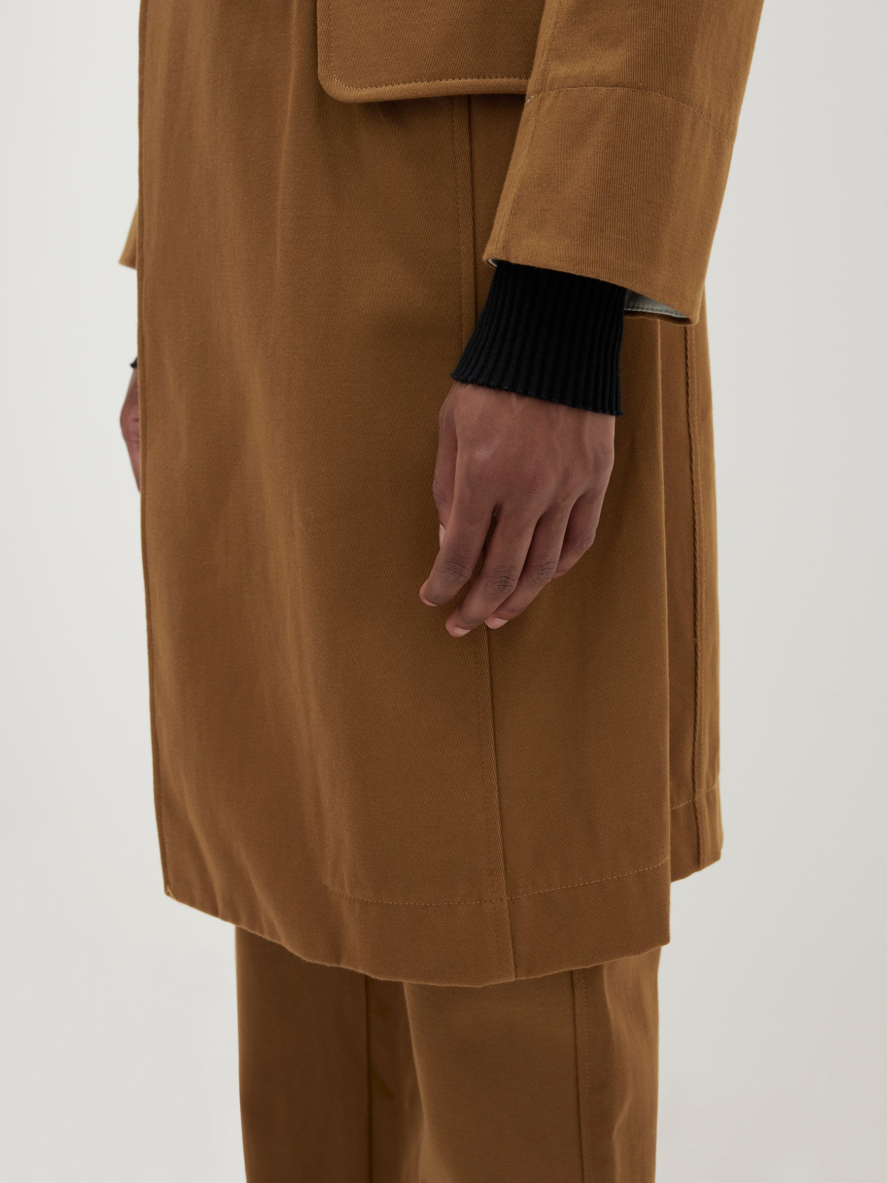 compact gabardine trench coat