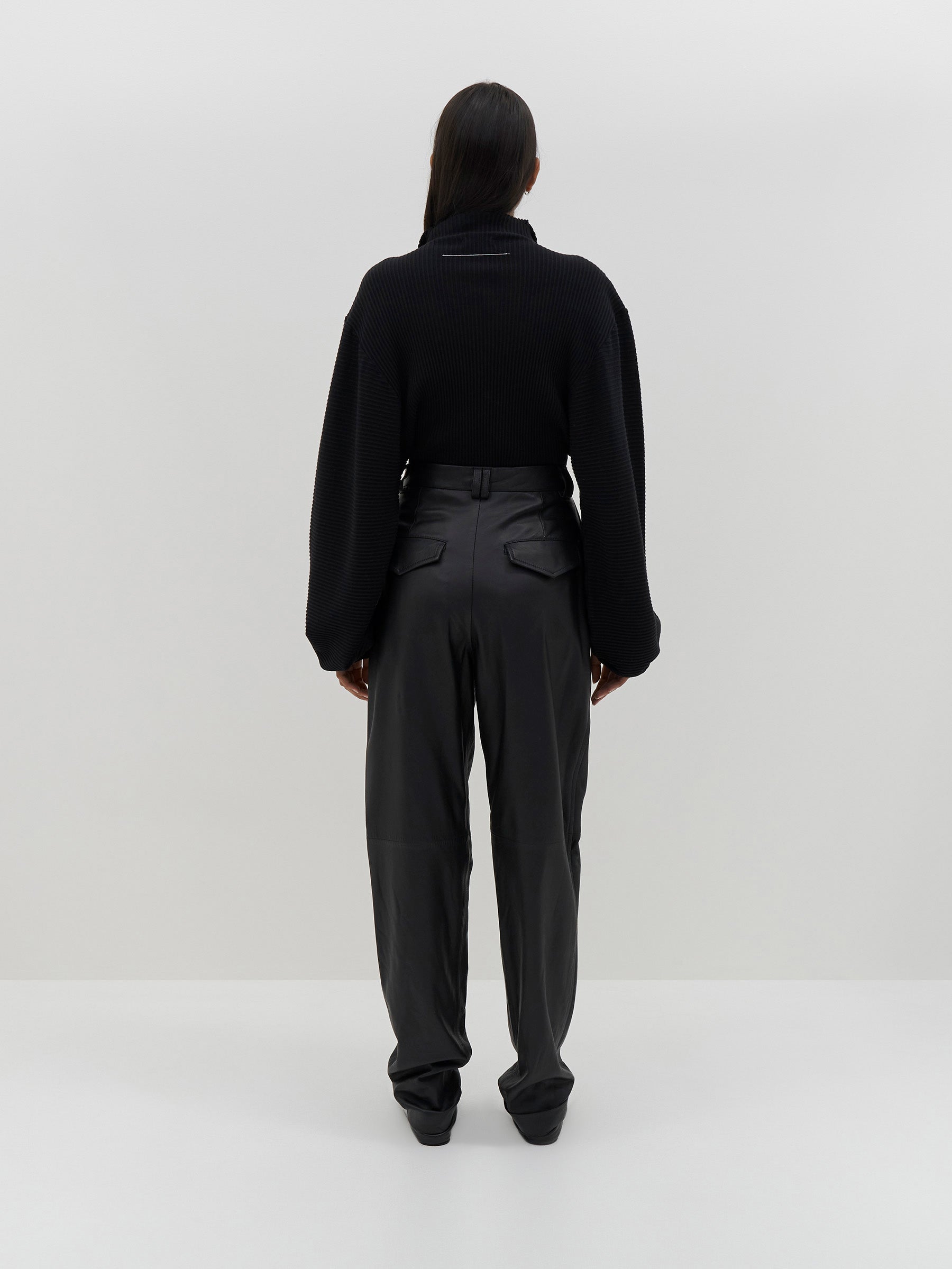 zip up drapey rib long sleeve top