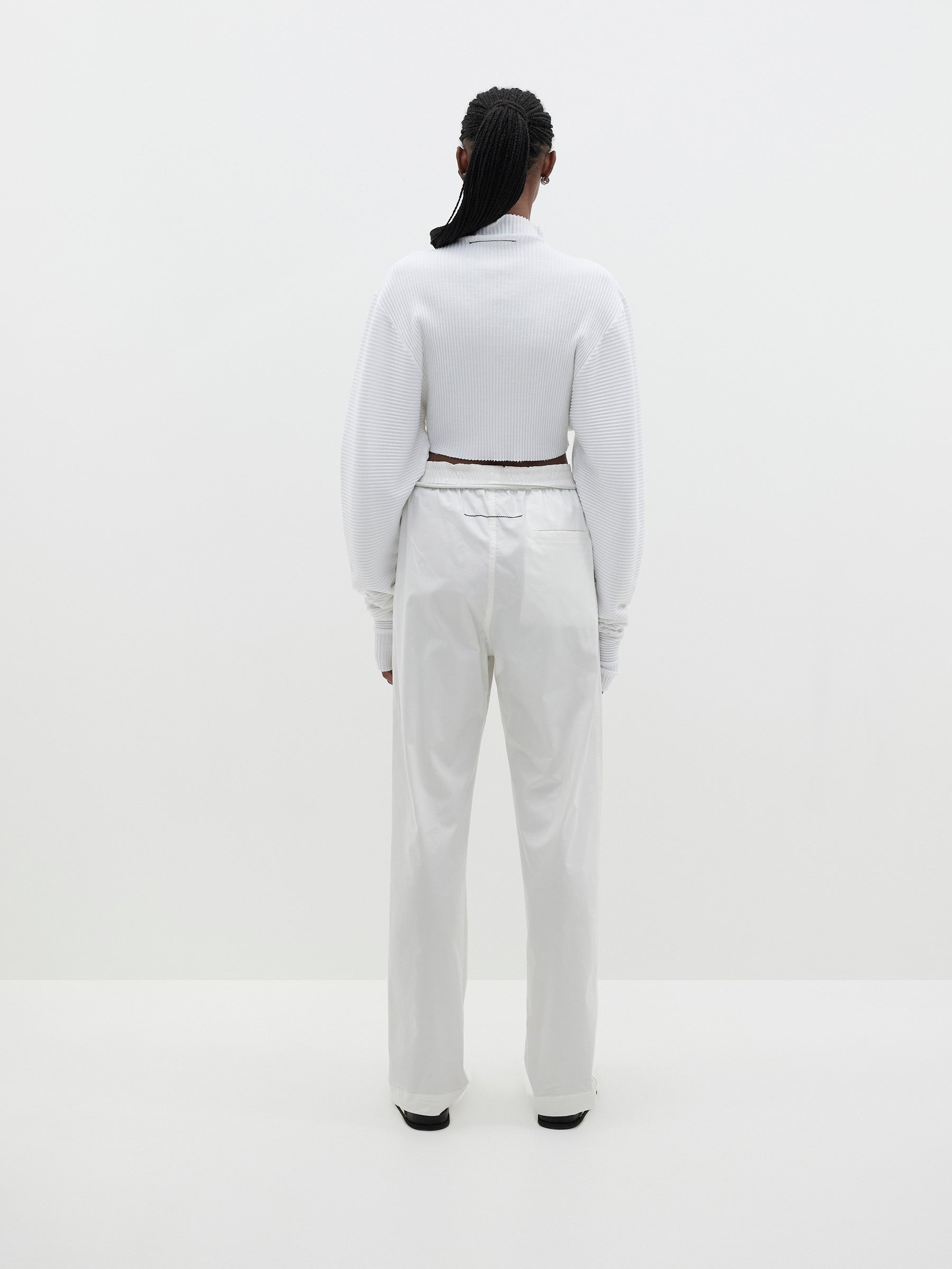 cropped voluminous rib top
