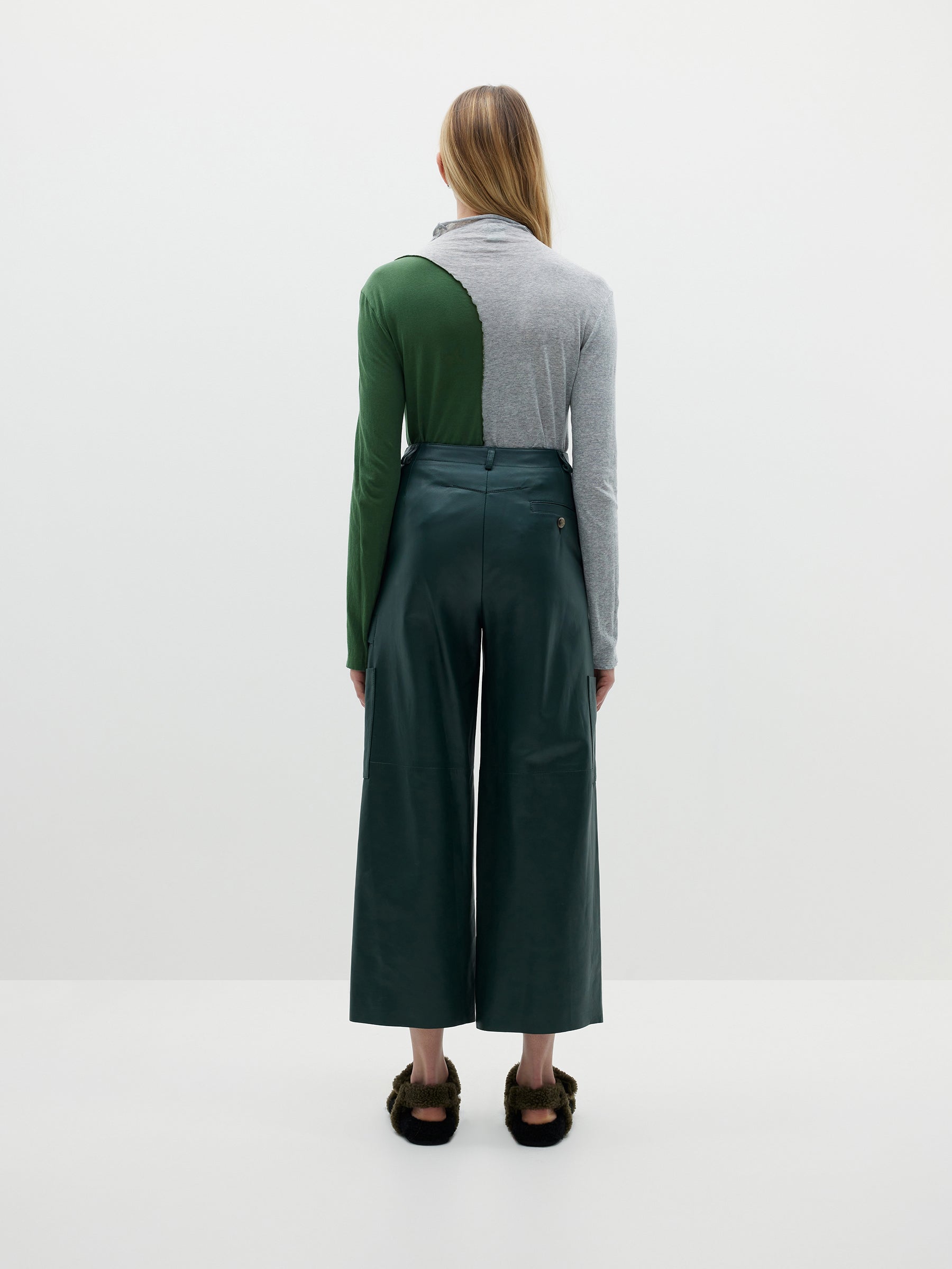 contrast raised neck long sleeve t.shirt