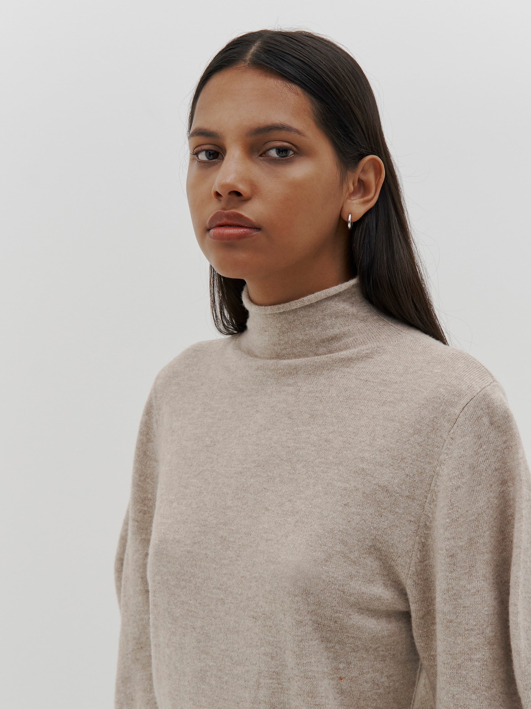 engineered turtleneck knit