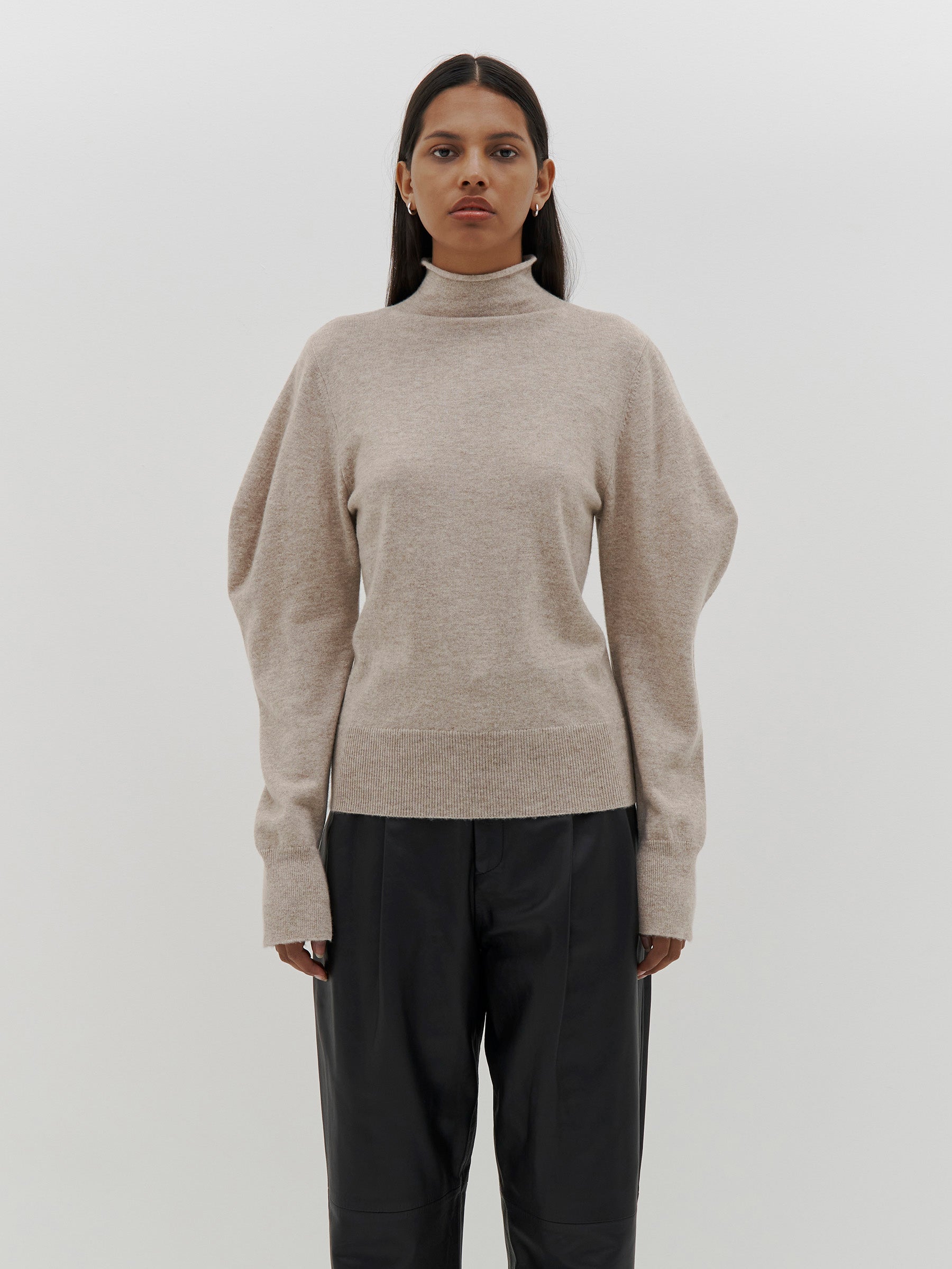 engineered turtleneck knit