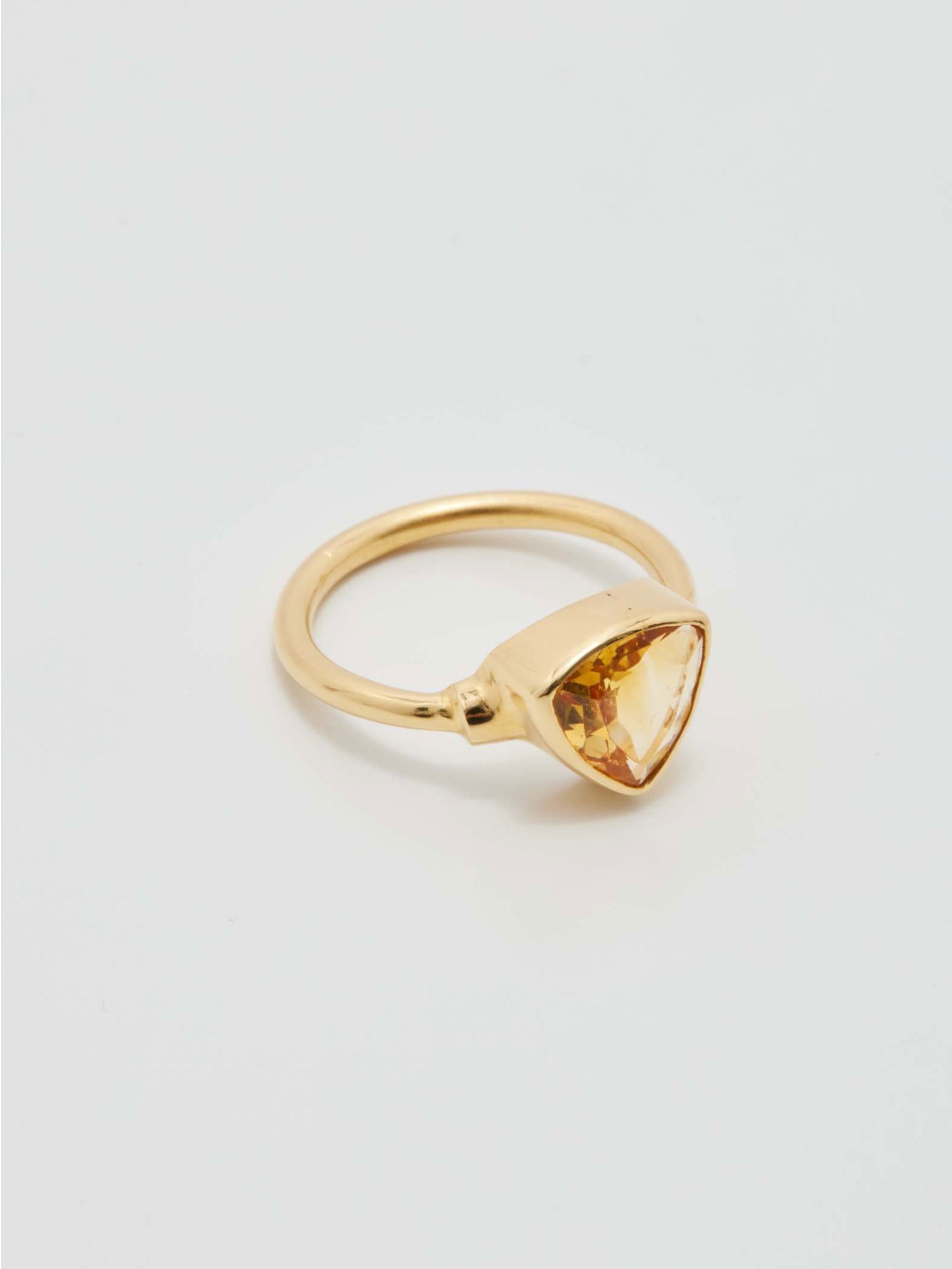 pigna gold plated citrine ring