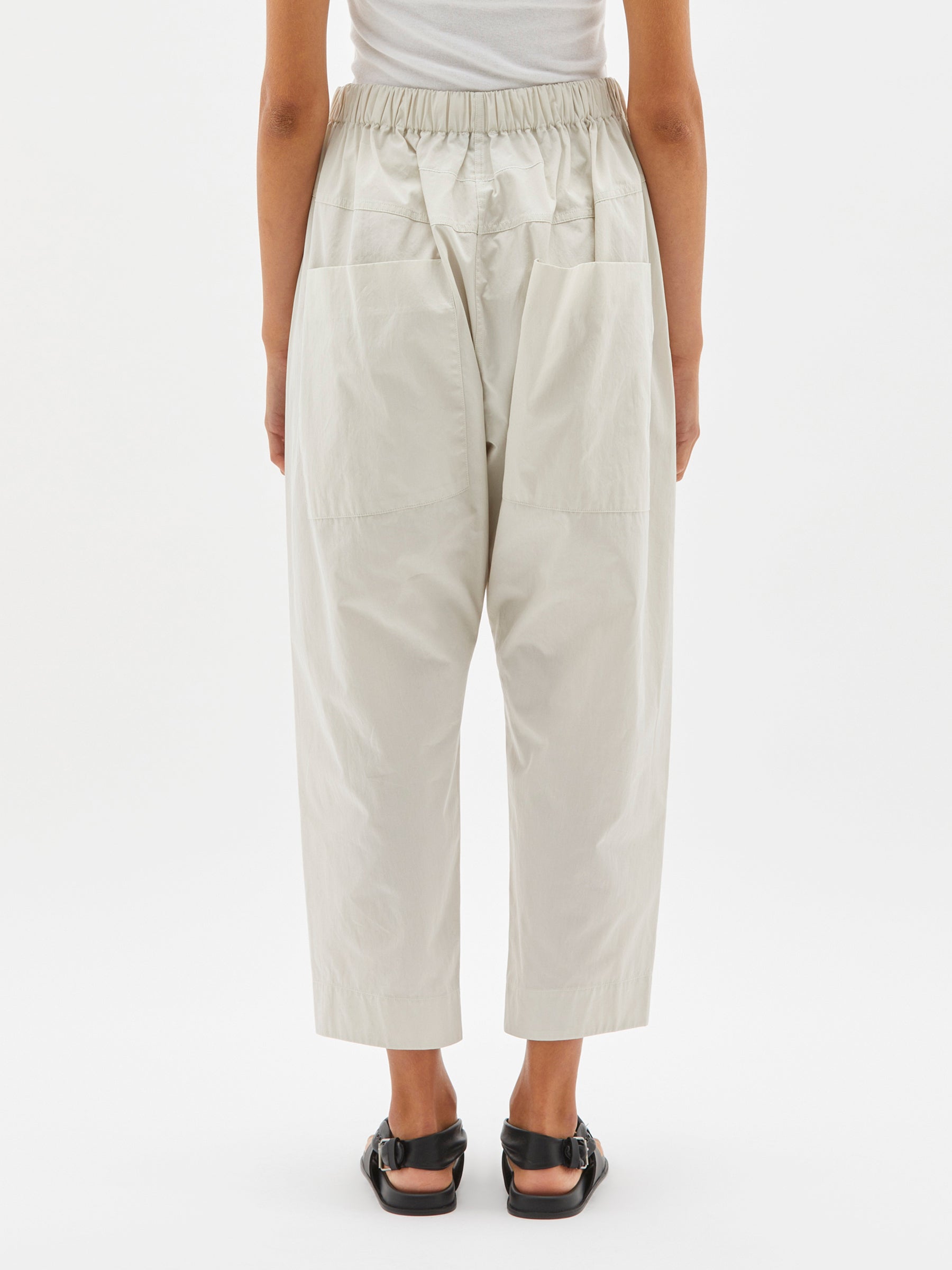 cotton poplin long rise pant
