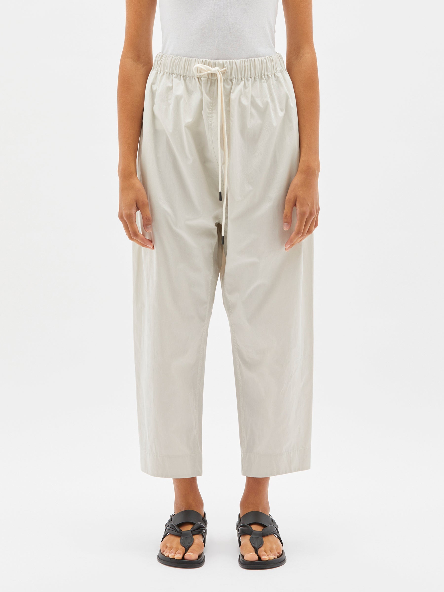 cotton poplin long rise pant