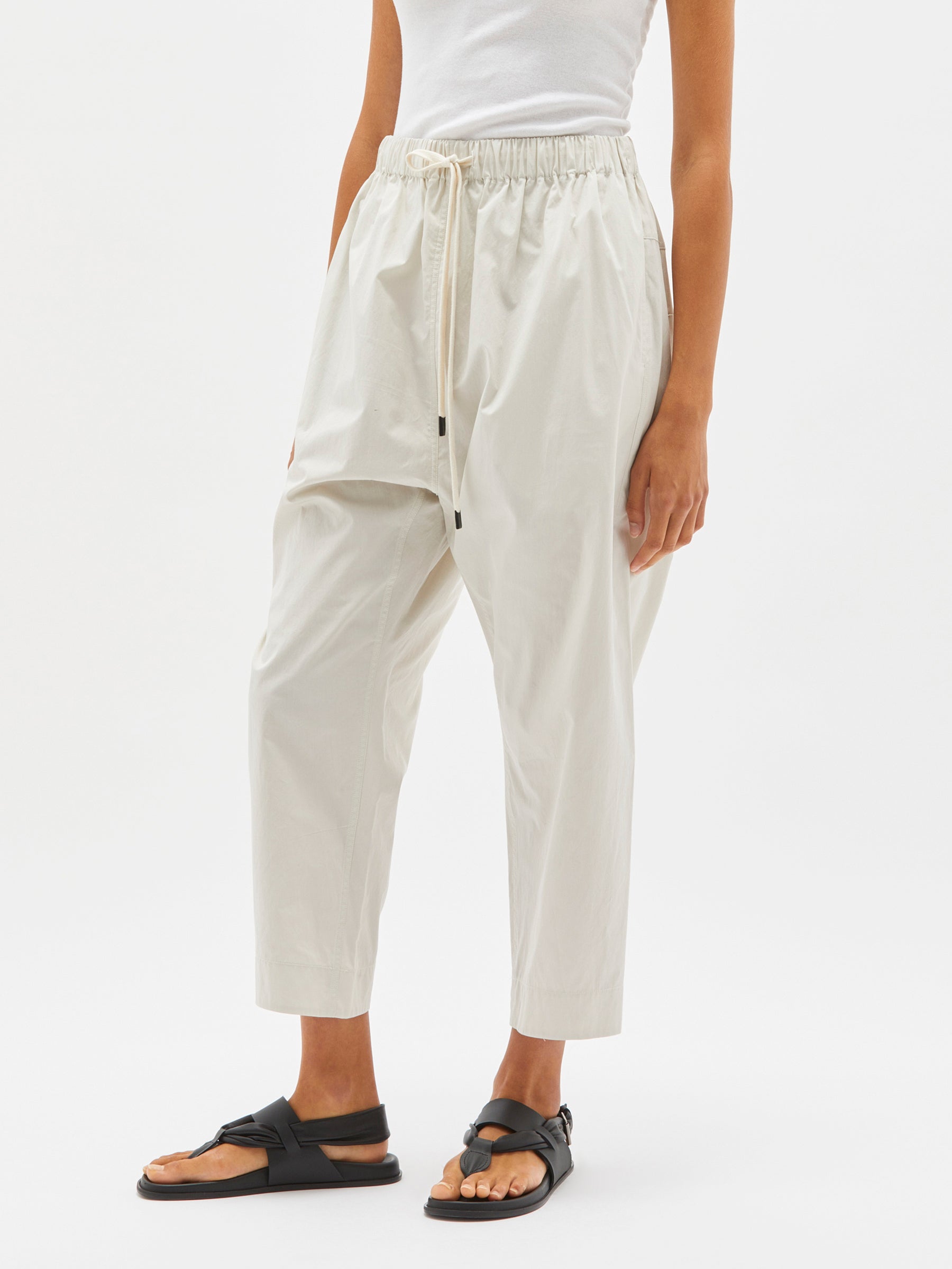 cotton poplin long rise pant