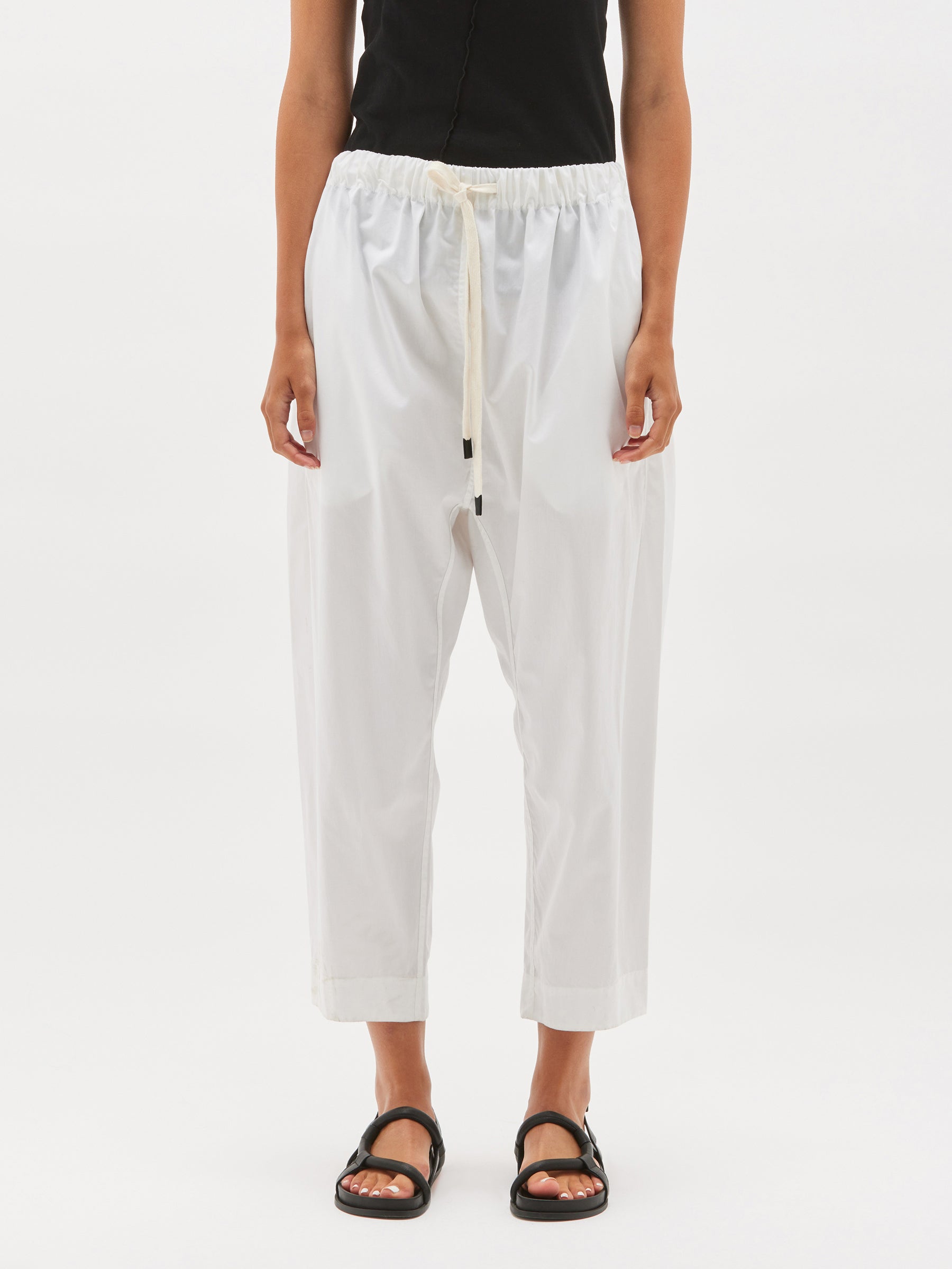cotton poplin long rise pant