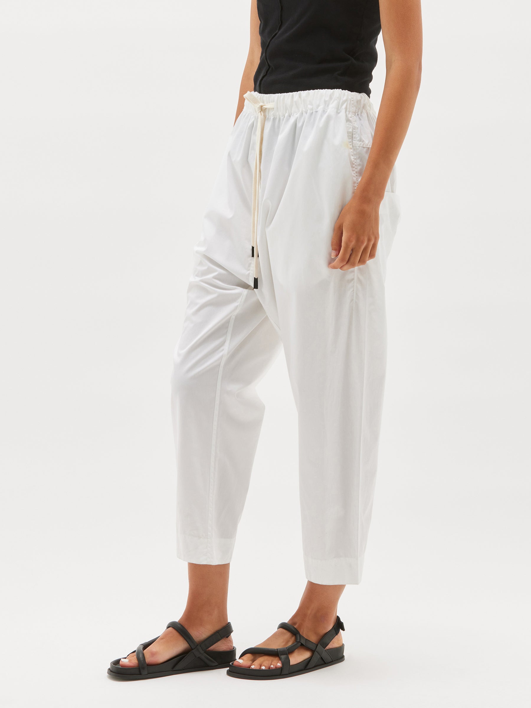 cotton poplin long rise pant