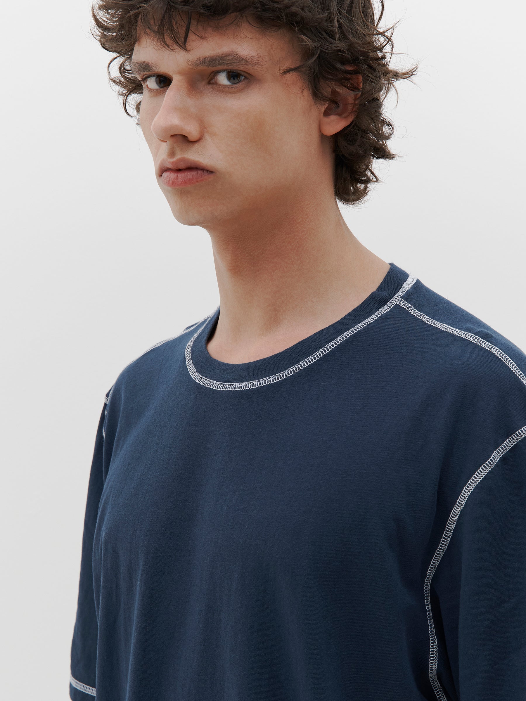slouch contrast stitch t.shirt