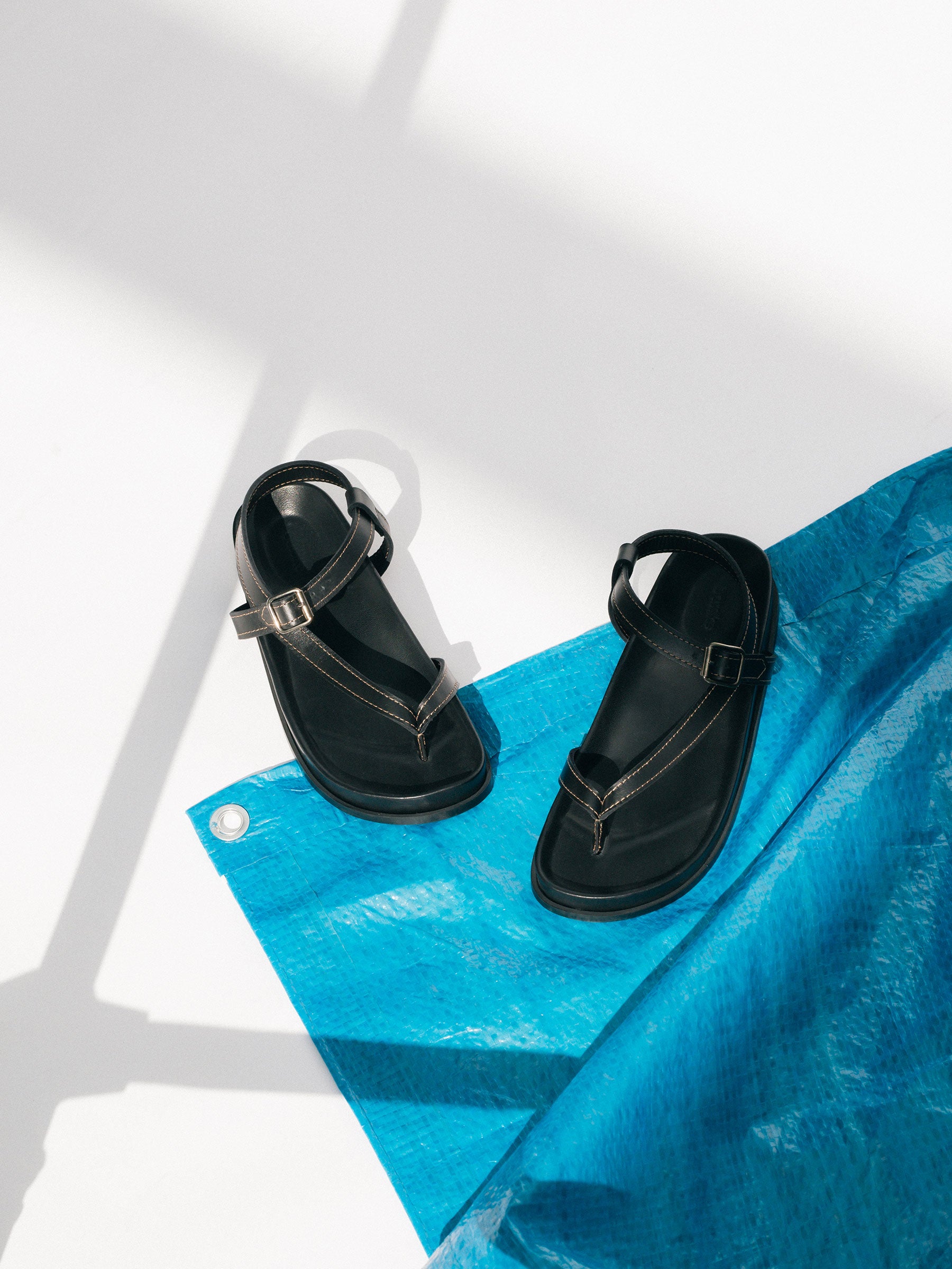 wrap stitch detail sandal