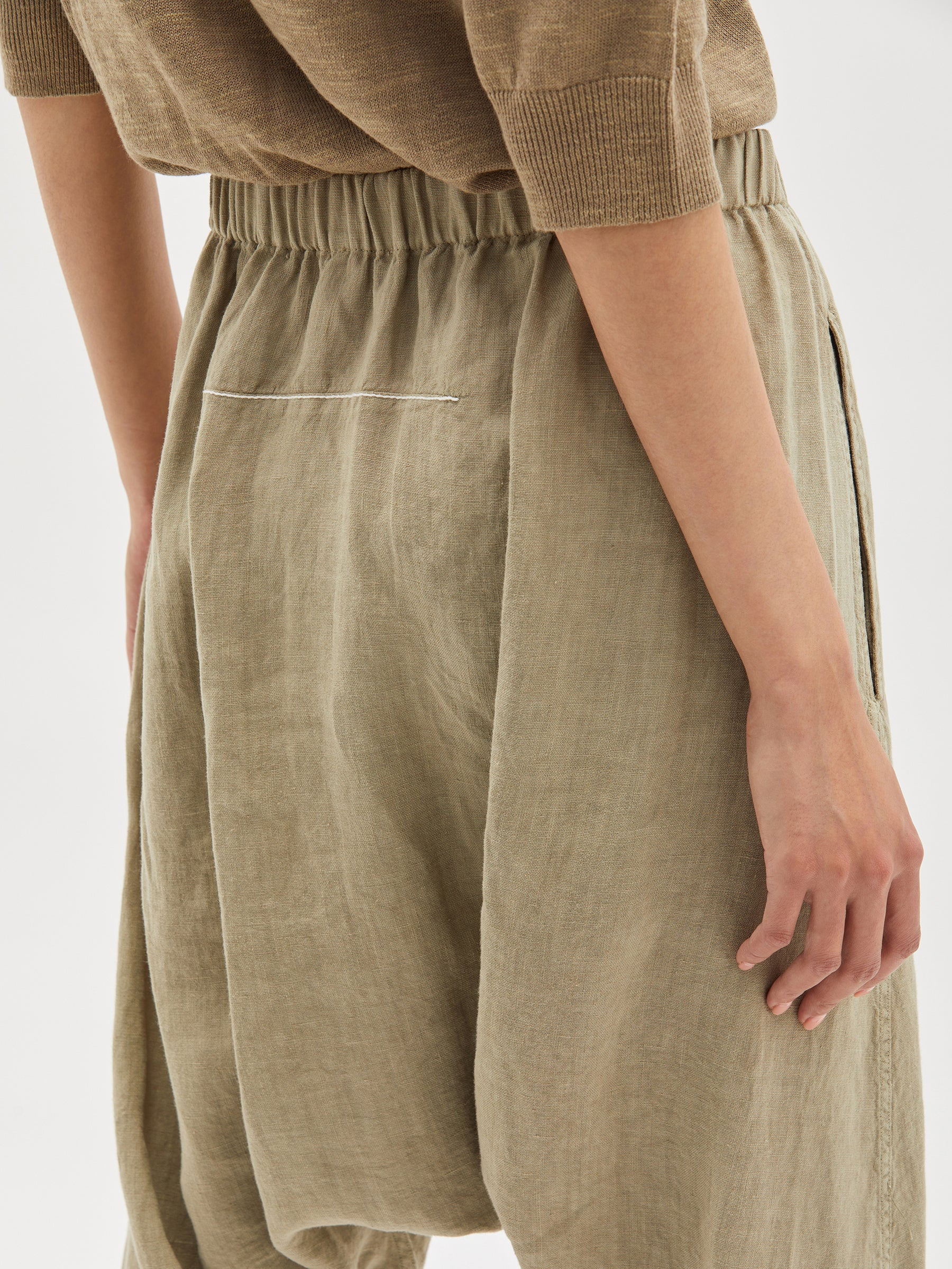 linen slouch drawstring pant